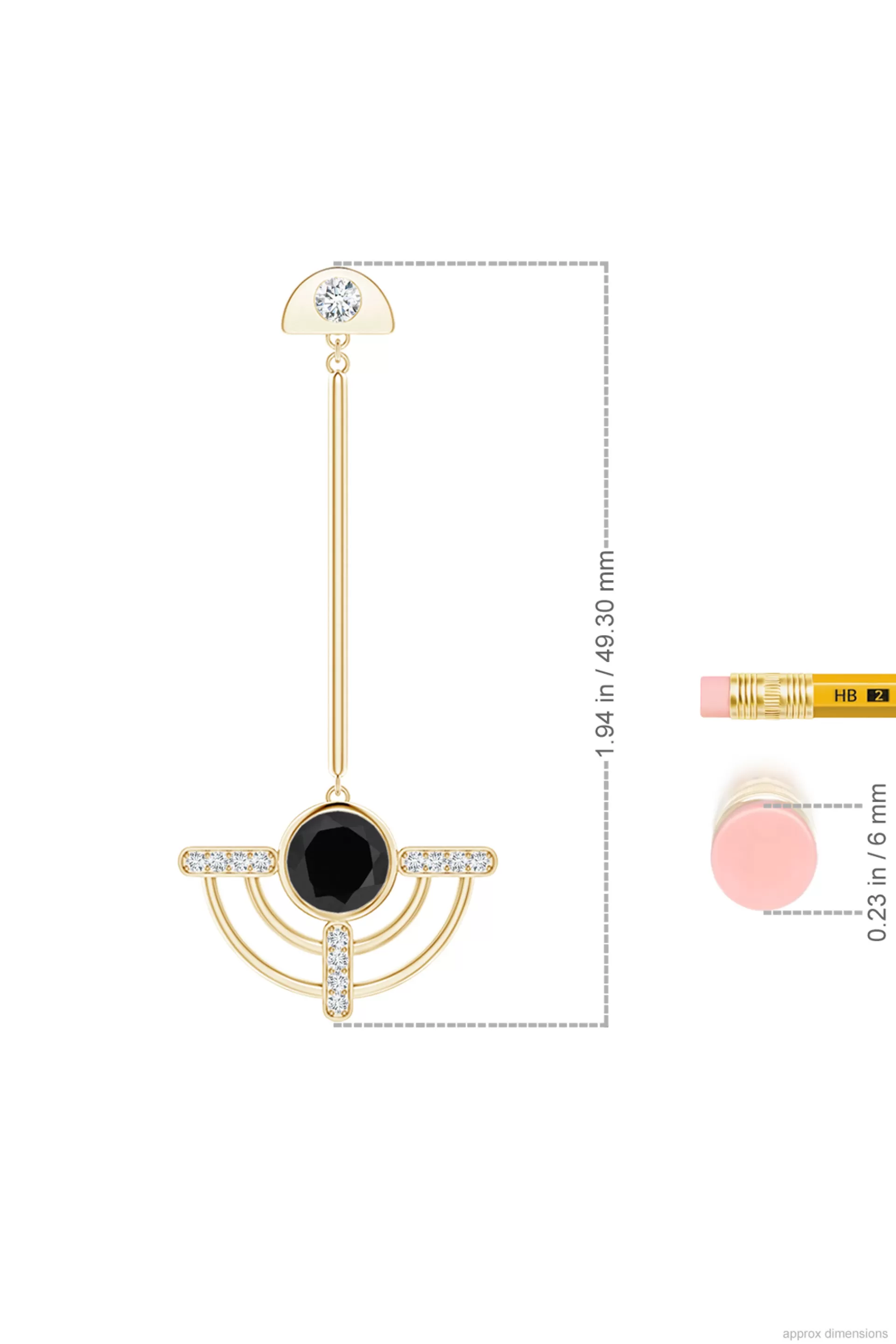 Natori Earrings | Infinity<Infinity Half Concentric 14K Gold And Black Onyx Dangle Earrings