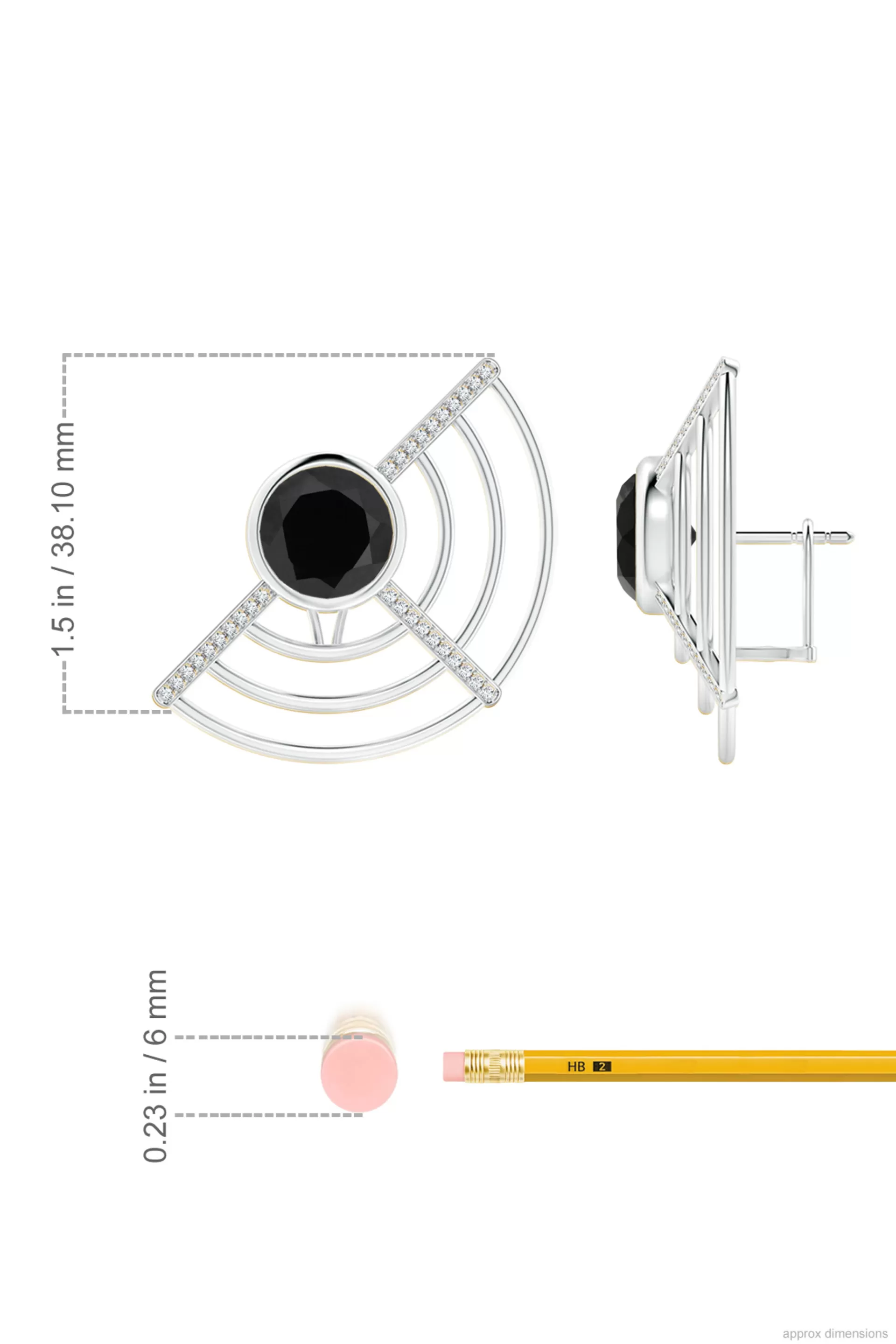 Natori Earrings | Infinity<Infinity Half Concentric Circle 14K Gold And Black Onyx Button Studs