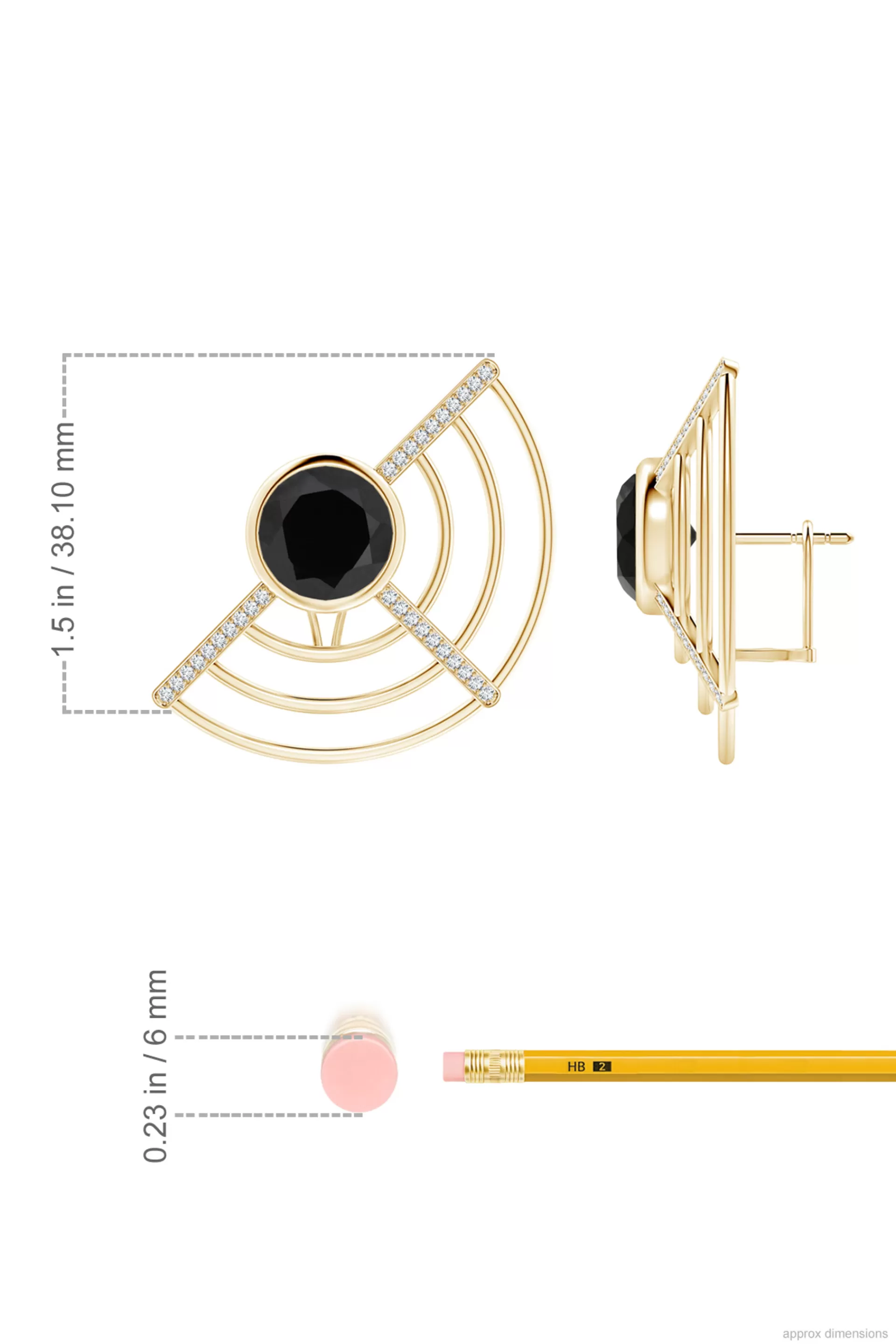 Natori Earrings | Infinity<Infinity Half Concentric Circle 14K Gold And Black Onyx Button Studs