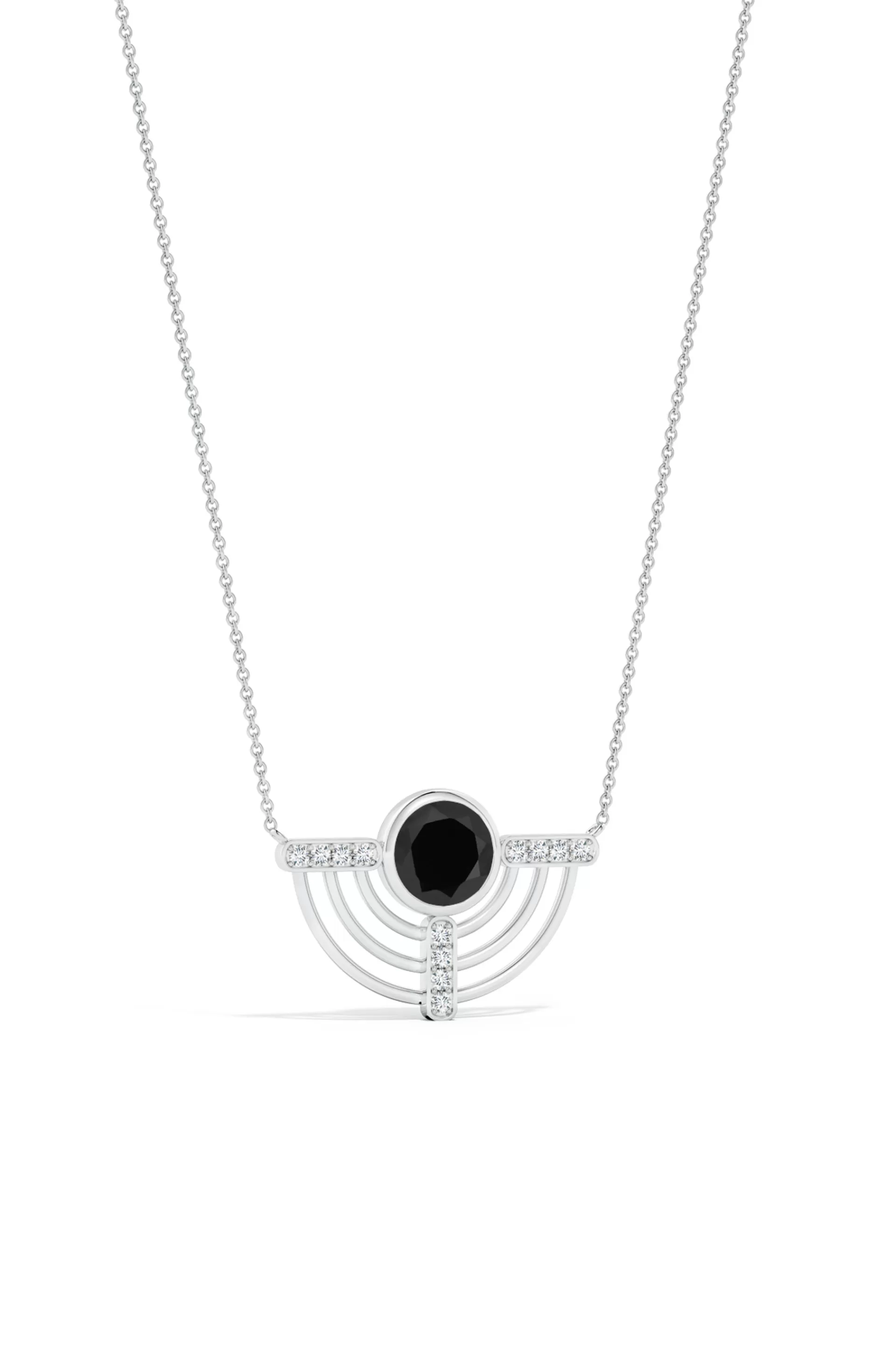 Natori Necklaces | Infinity<Infinity Half Concentric Circle 14K Gold And Black Onyx Pendant Necklace