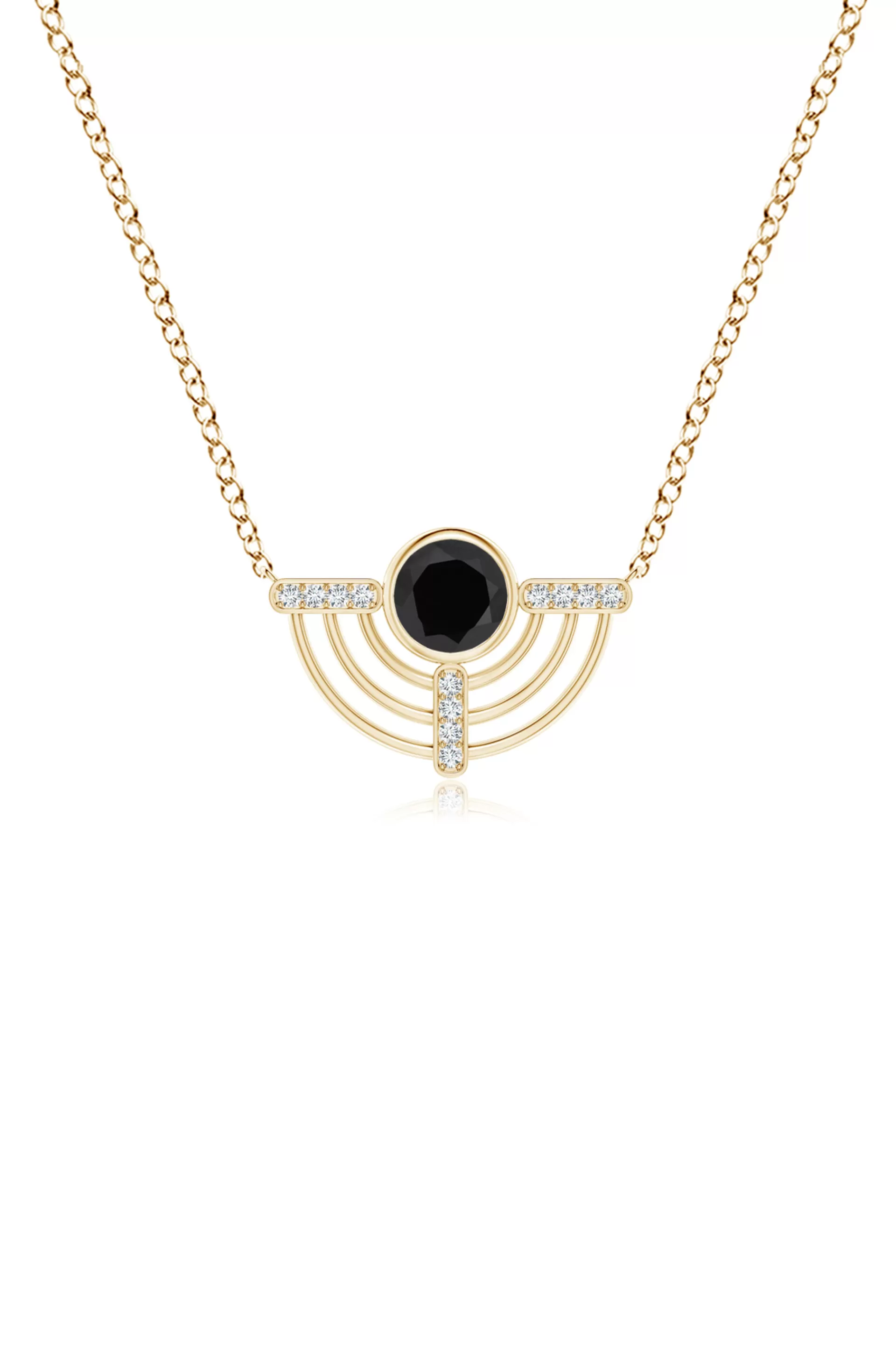 Natori Necklaces | Infinity<Infinity Half Concentric Circle 14K Gold And Black Onyx Pendant Necklace