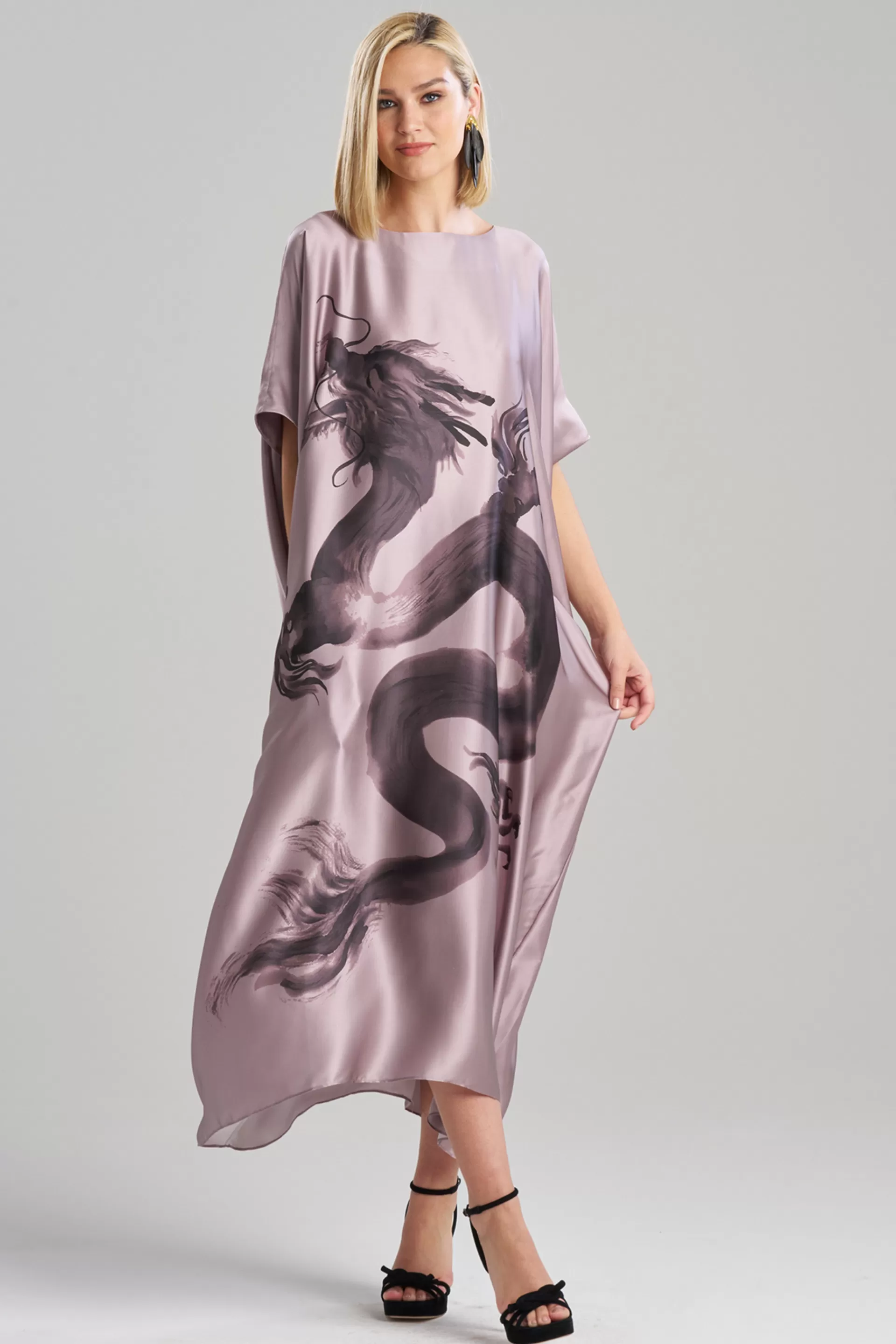 Natori Caftan Dresses<Ink Dragon Silk Caftan