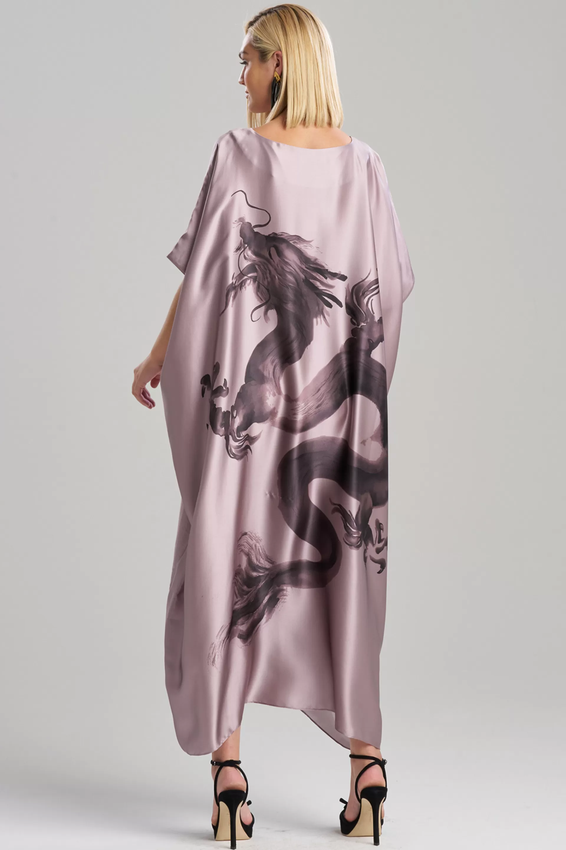 Natori Caftan Dresses<Ink Dragon Silk Caftan