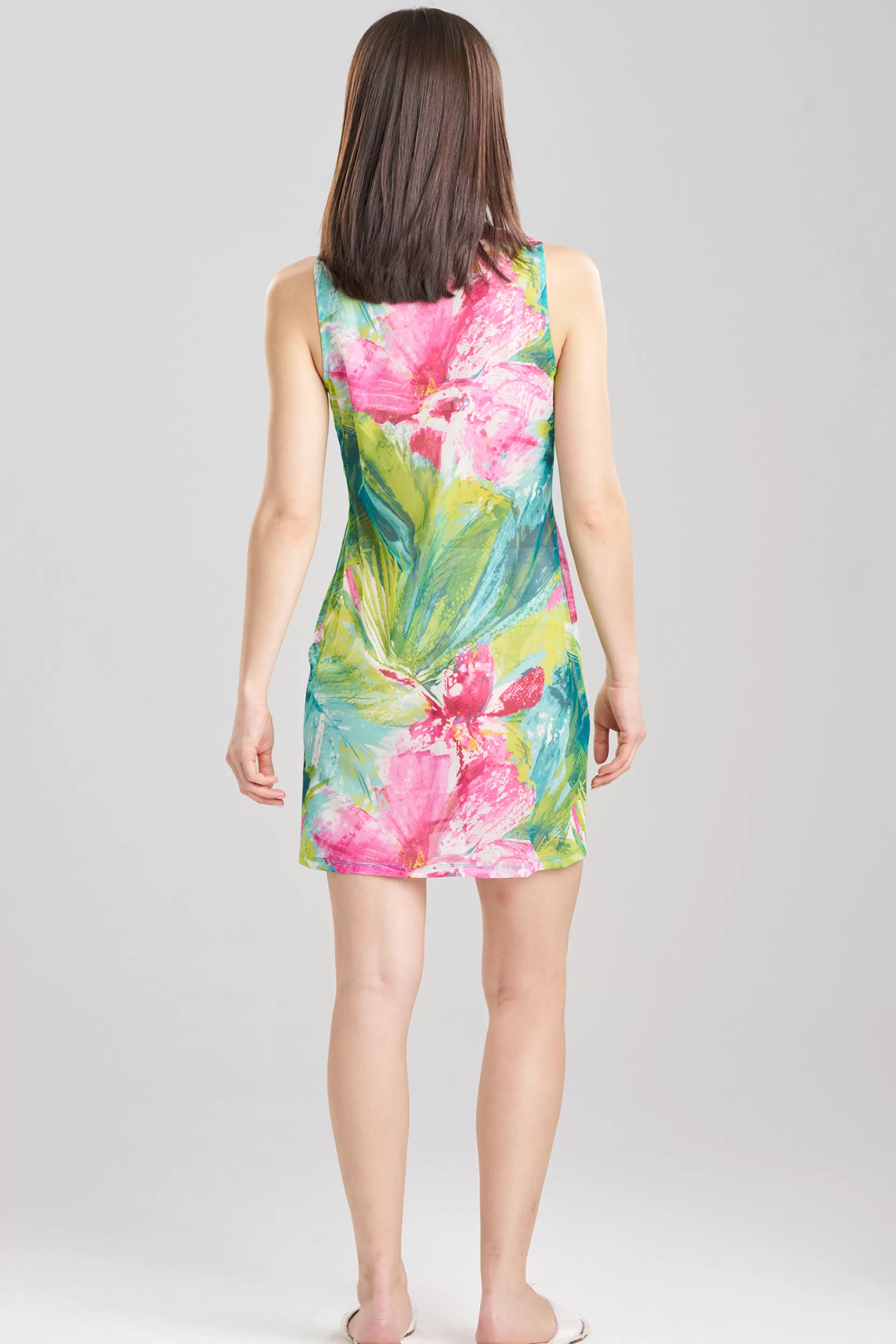 Natori Honeymoon | Beach Dresses<Jardin Sheer Cover-Up Dress Green Pink