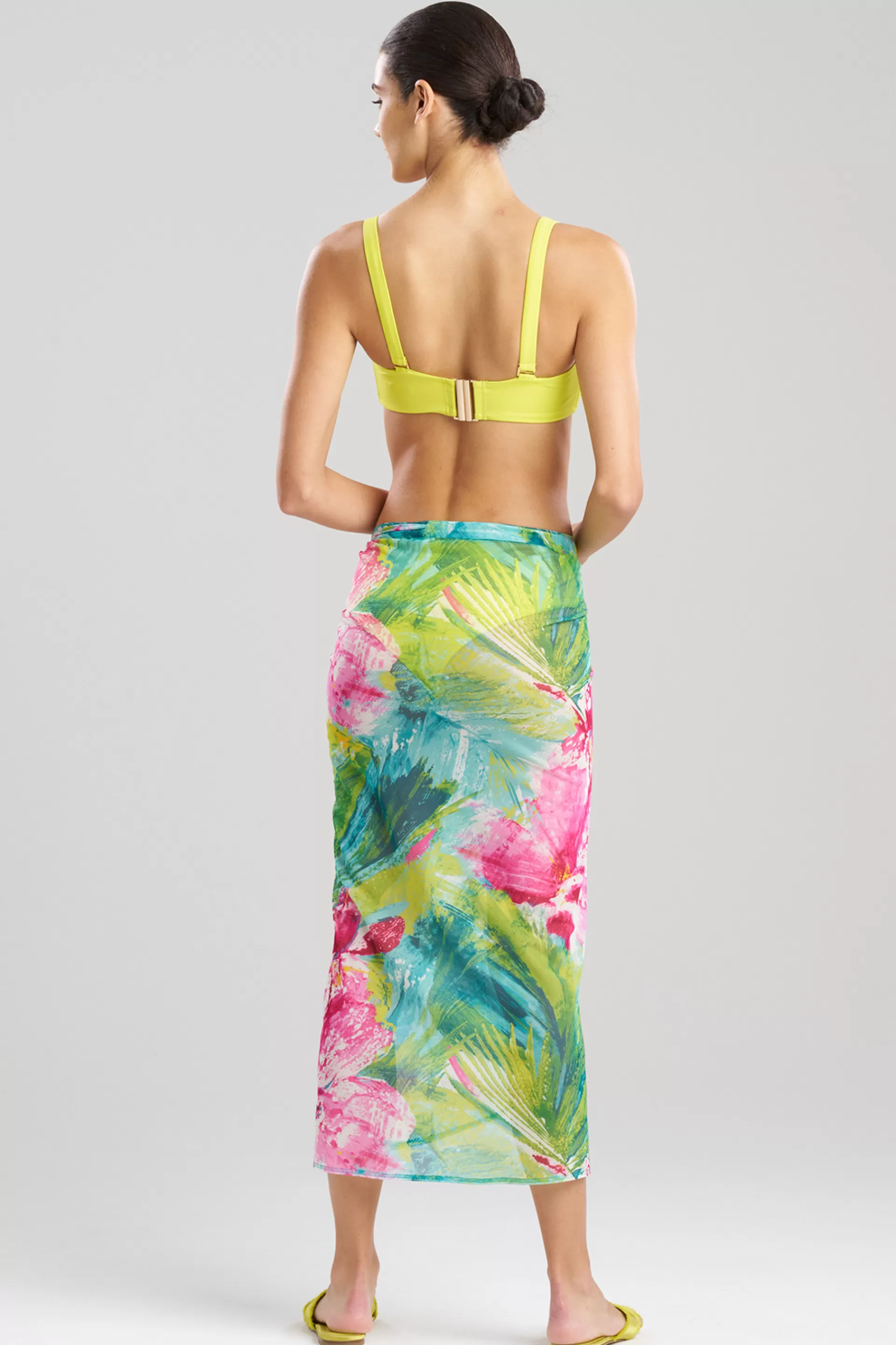 Natori Honeymoon | Pareos<Jardin Sheer Sarong Green Pink