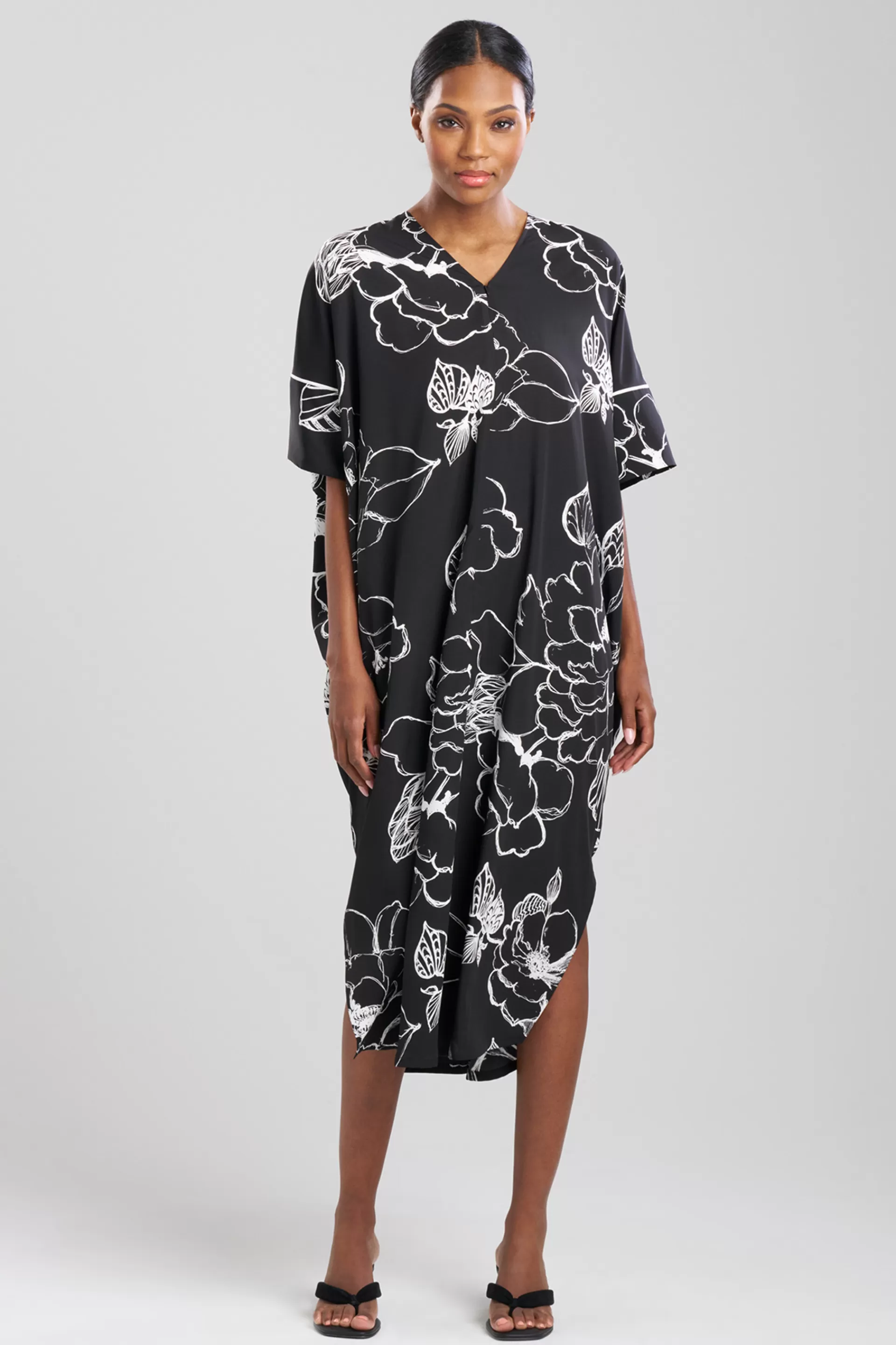 Natori Caftans | Caftan Dresses<Juliette Zip Caftan Black Combo