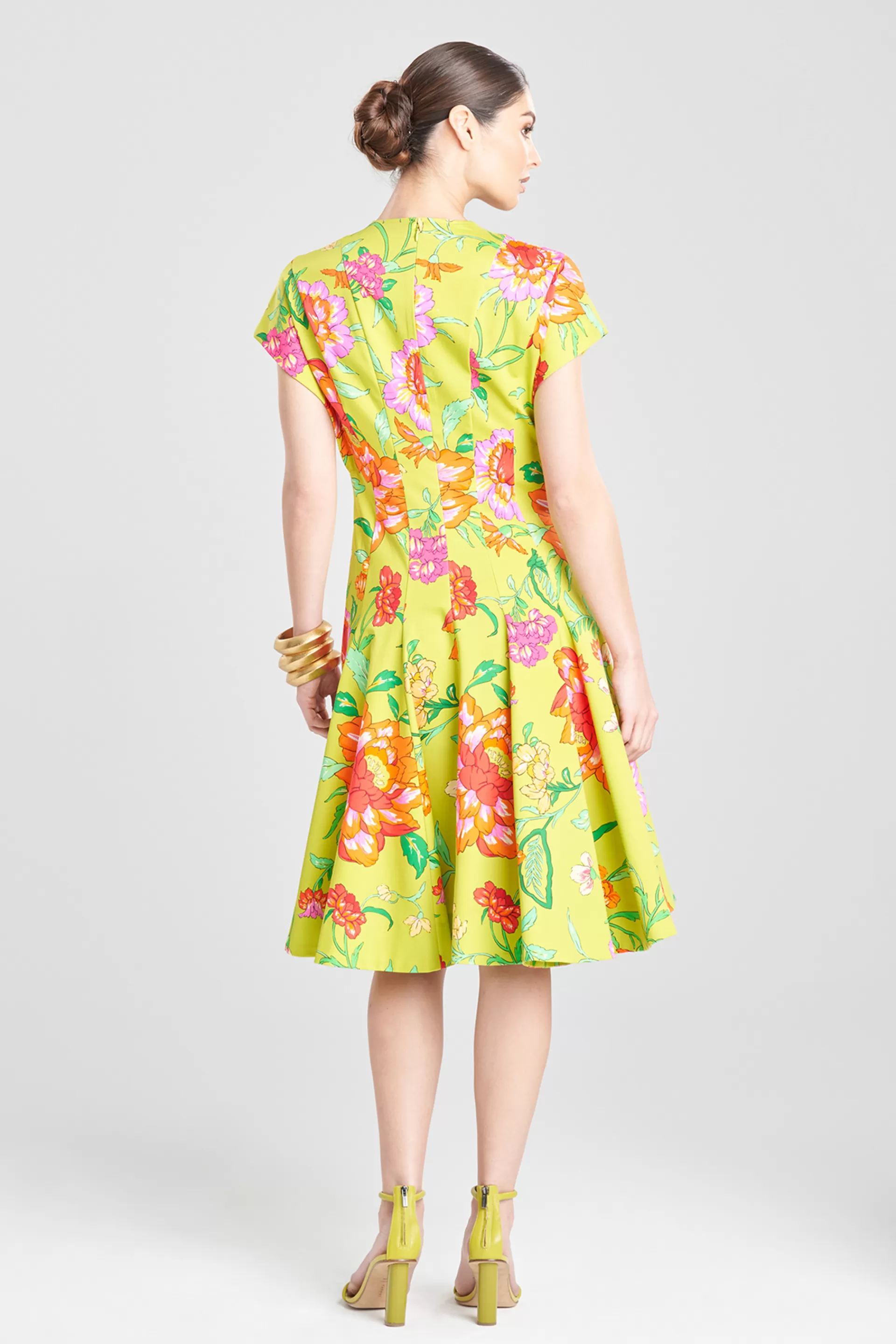 Natori Dresses | Wedding Guest Dresses<Junko Cotton Chino Pleated Dress Chartreuse