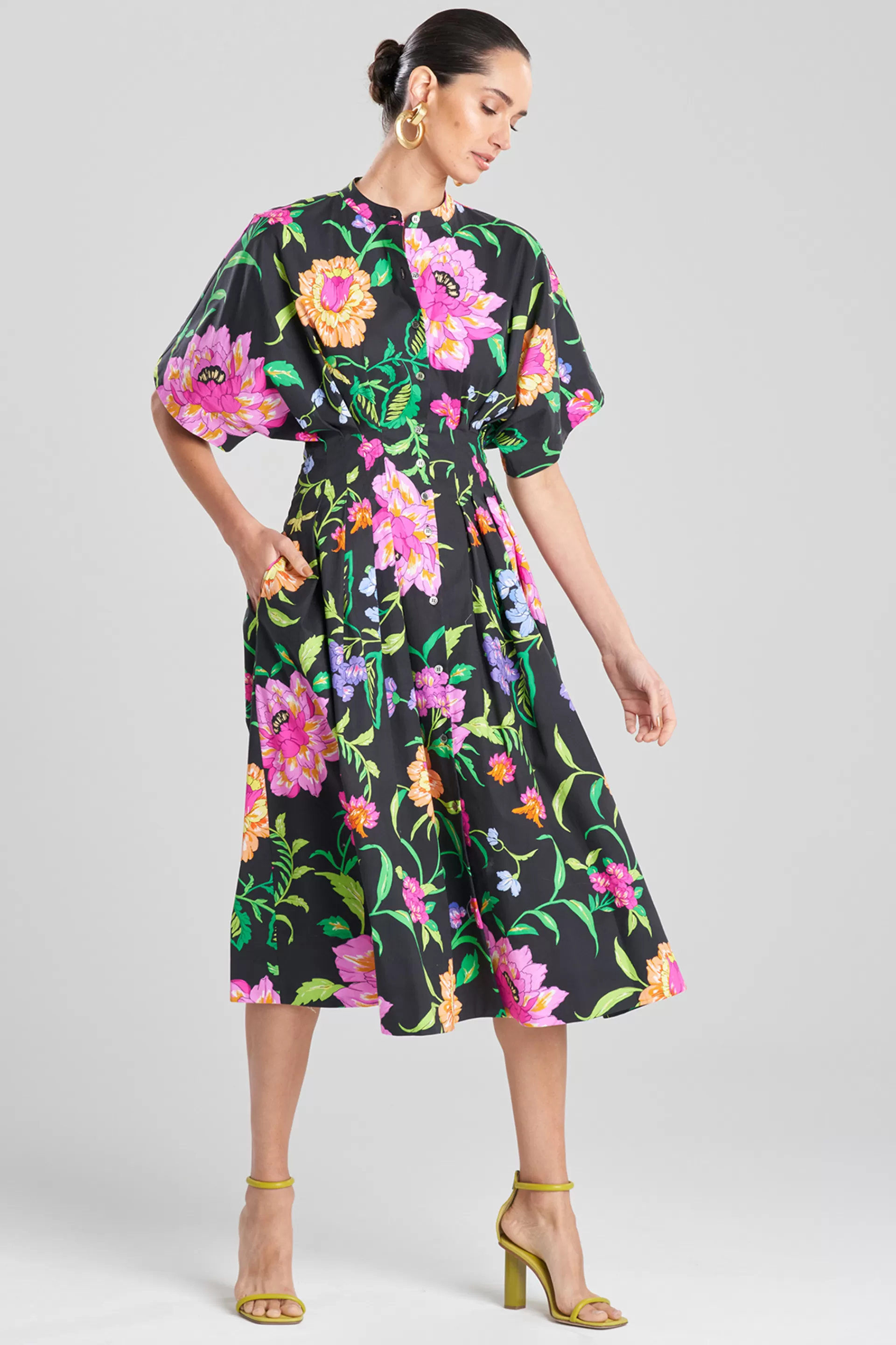 Natori Dresses | Wedding Guest Dresses<Junko Cotton Poplin Mandarin Dress