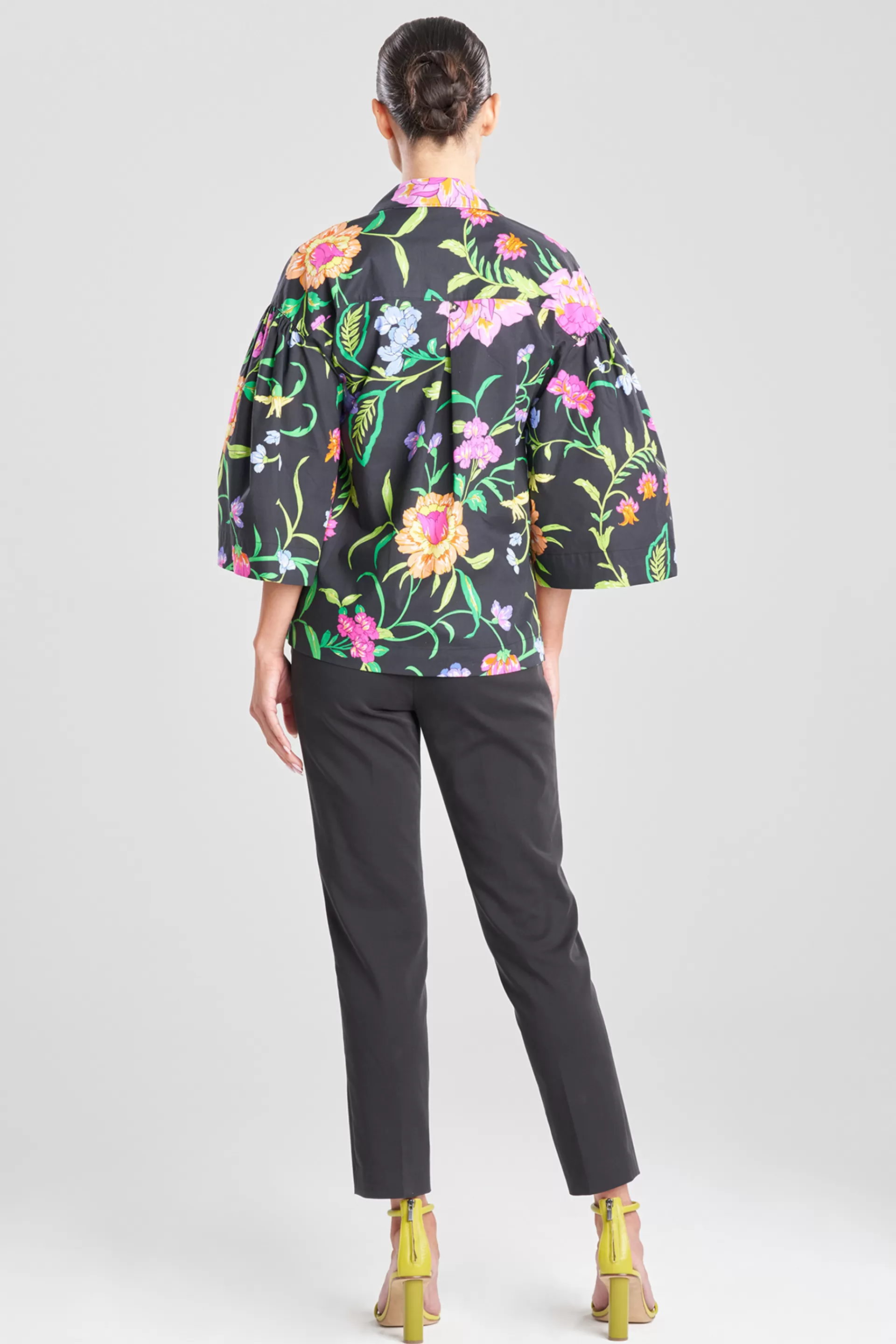 Natori Tops, Shirts & Tunics<Junko Cotton Poplin Oversized Pleated Top Black Multi