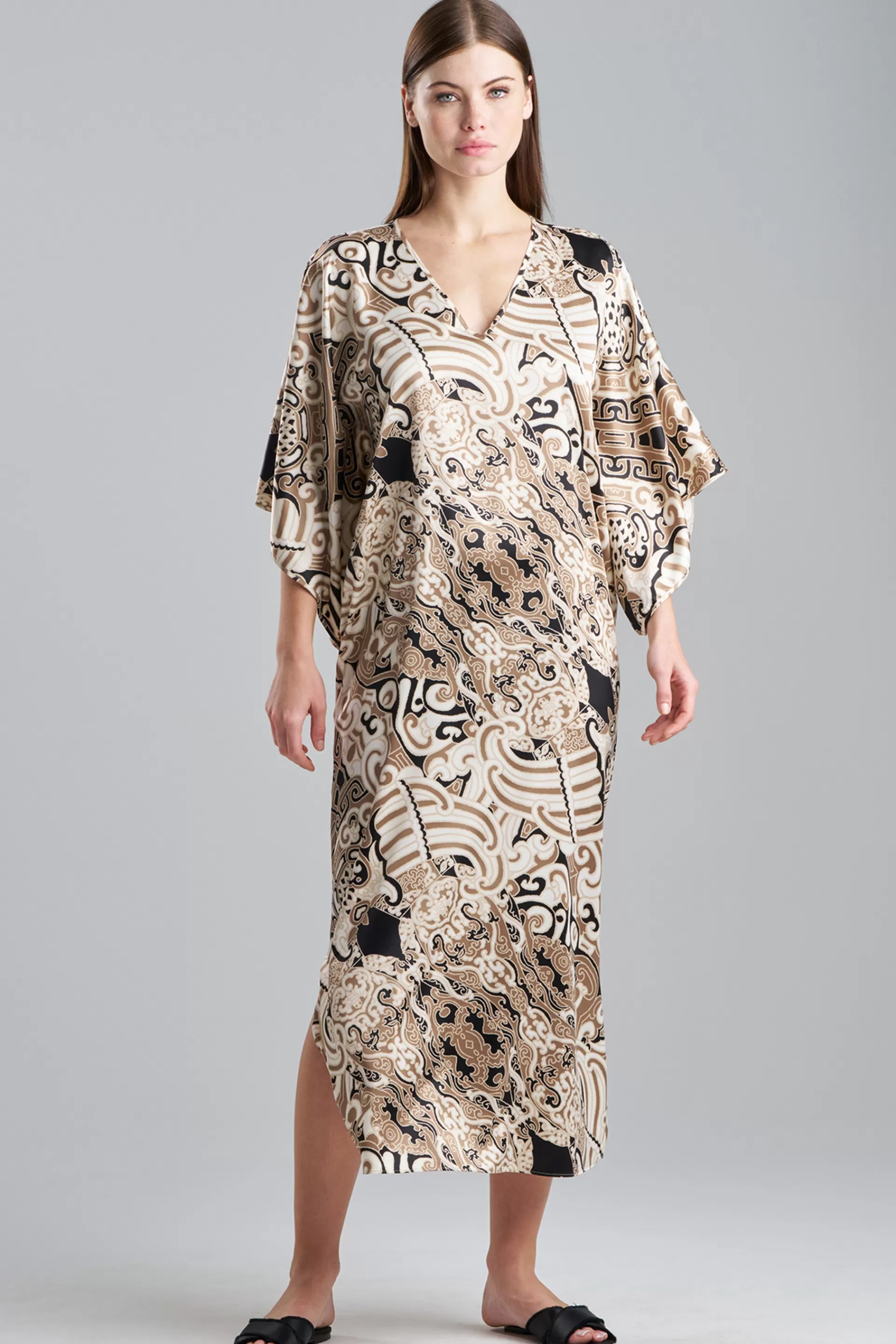 Natori Caftans | Caftan Dresses<Kaleidoscope Satin Caftan Natural