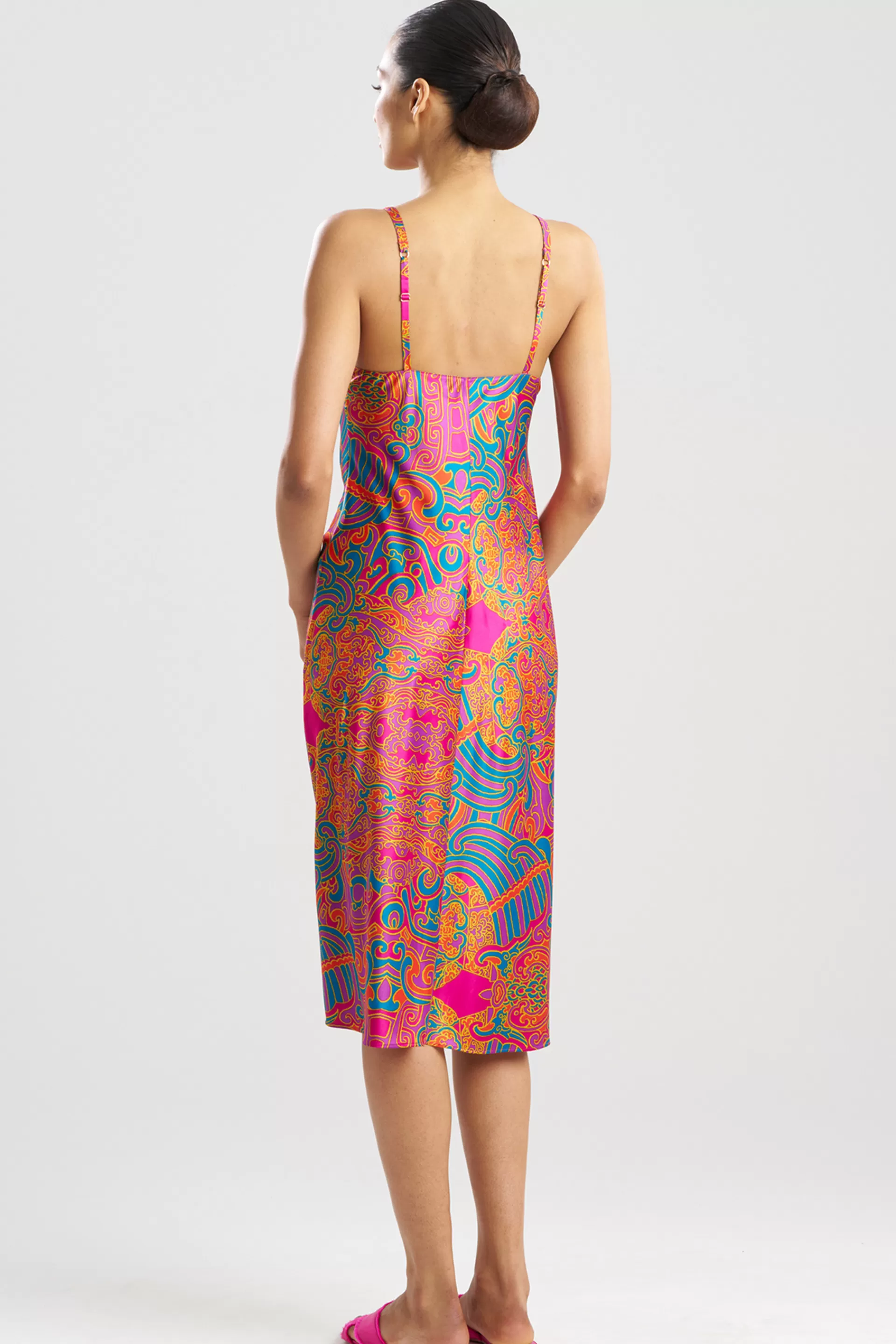 Natori Gowns<Kaleidoscope Satin Gown Fuchsia