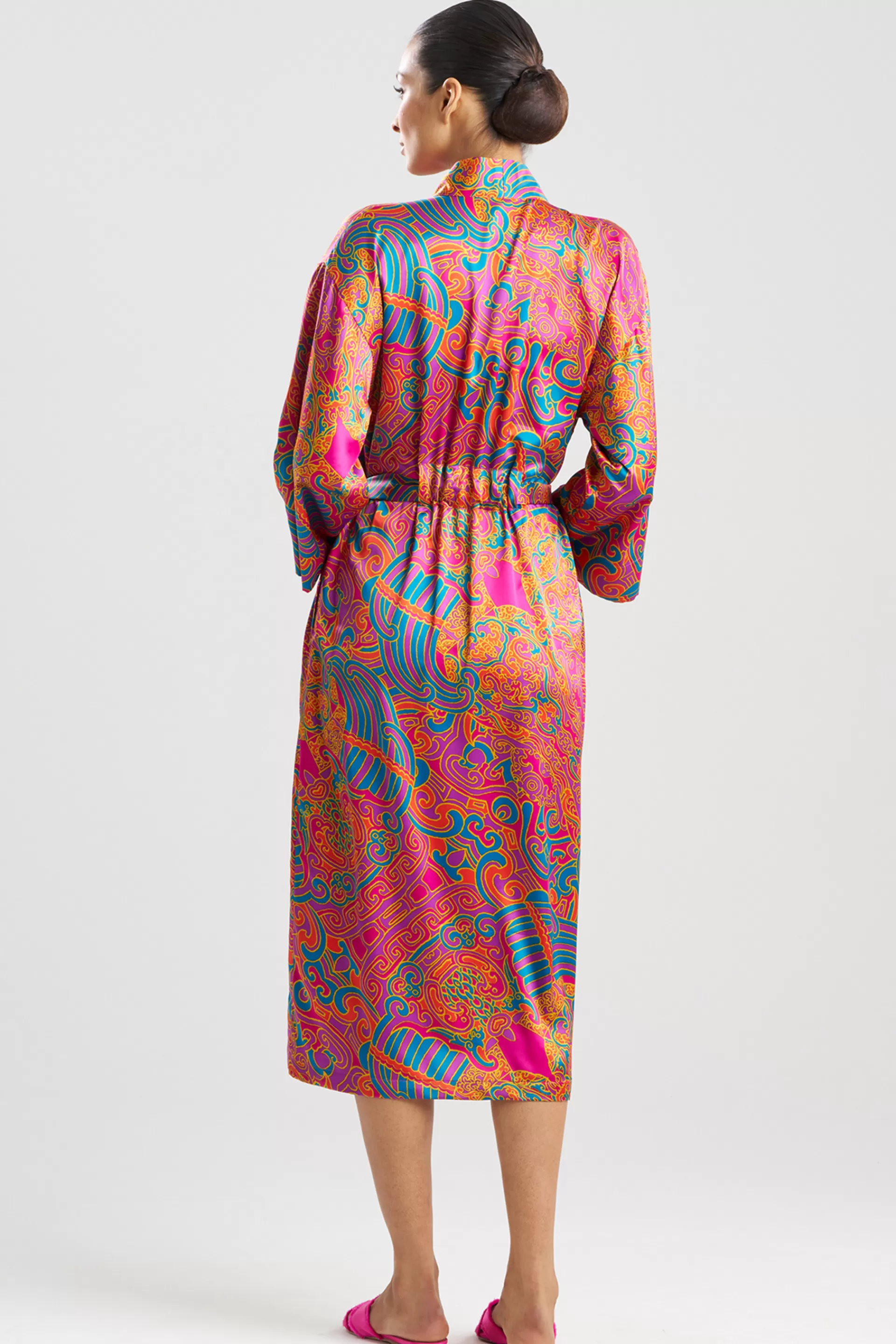 Natori Robes & Kimonos<Kaleidoscope Satin Robe Fuchsia