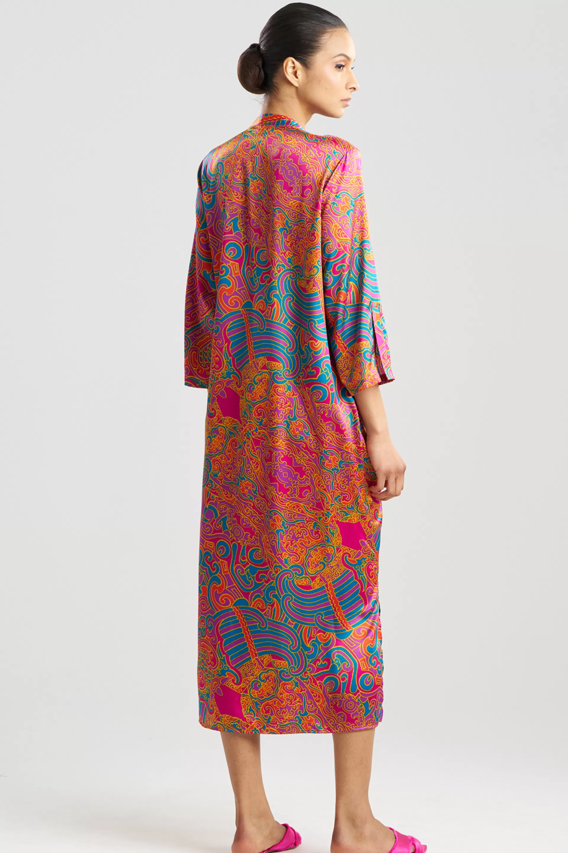 Natori Caftans | Caftan Dresses<Kaleidoscope Satin Zip Caftan