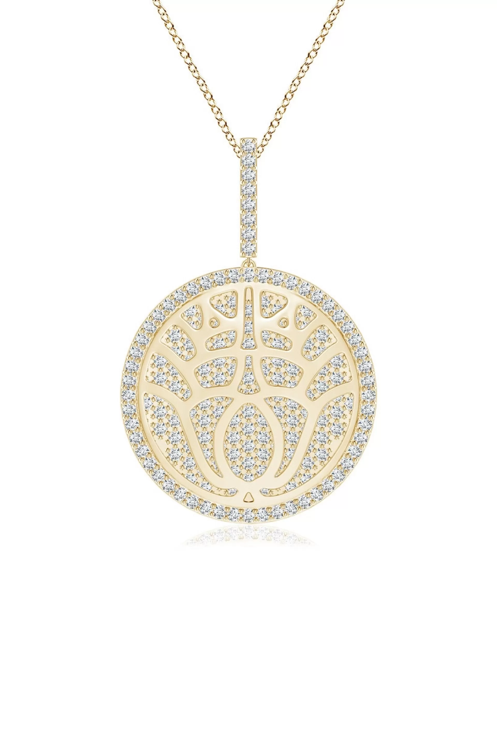 Natori Necklaces | Kamon<Kamon 14k Overlapping Diamond Pendant Necklace 14K Yellow Gold