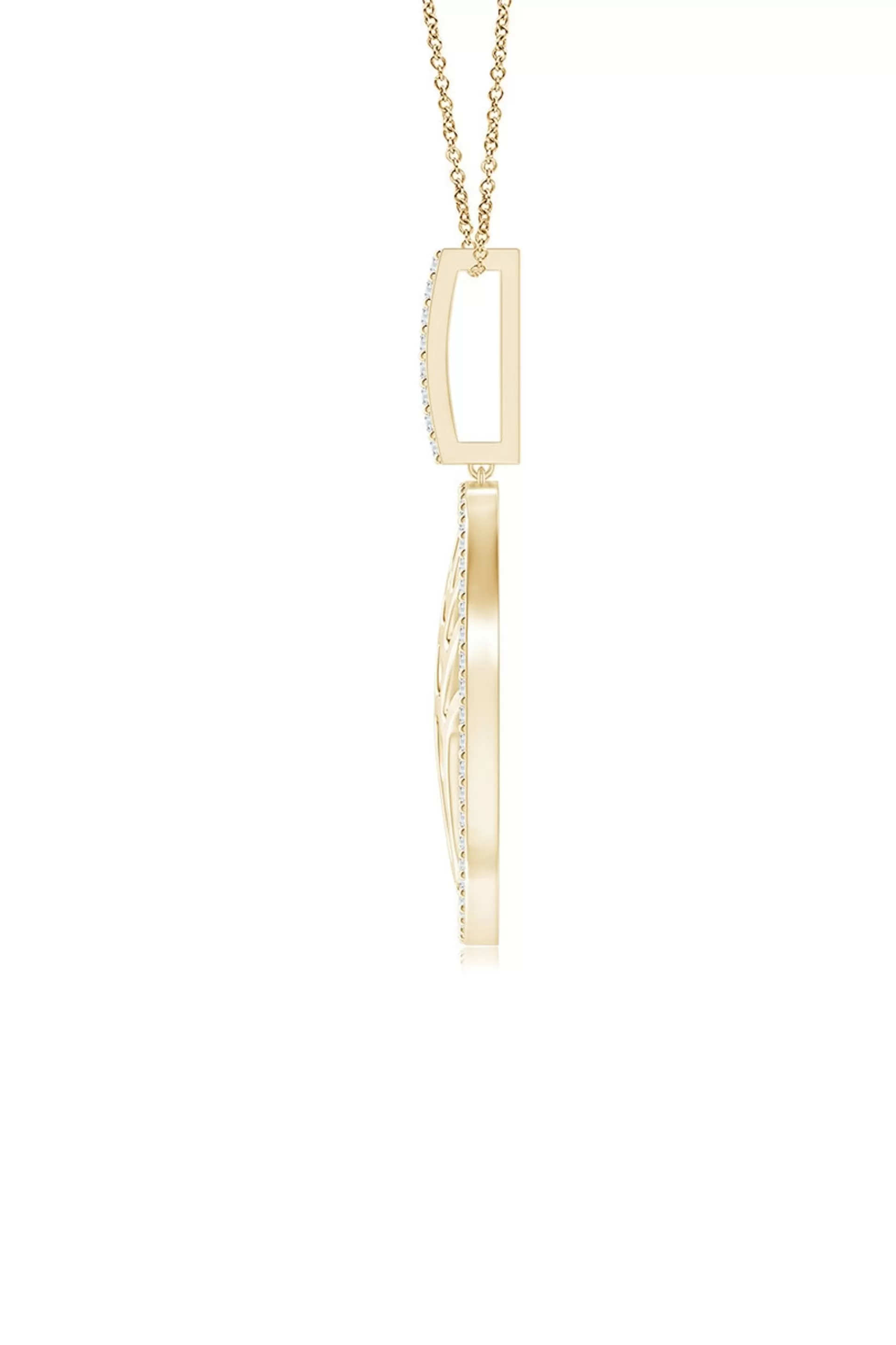 Natori Necklaces | Kamon<Kamon 14k Overlapping Diamond Pendant Necklace 14K Yellow Gold