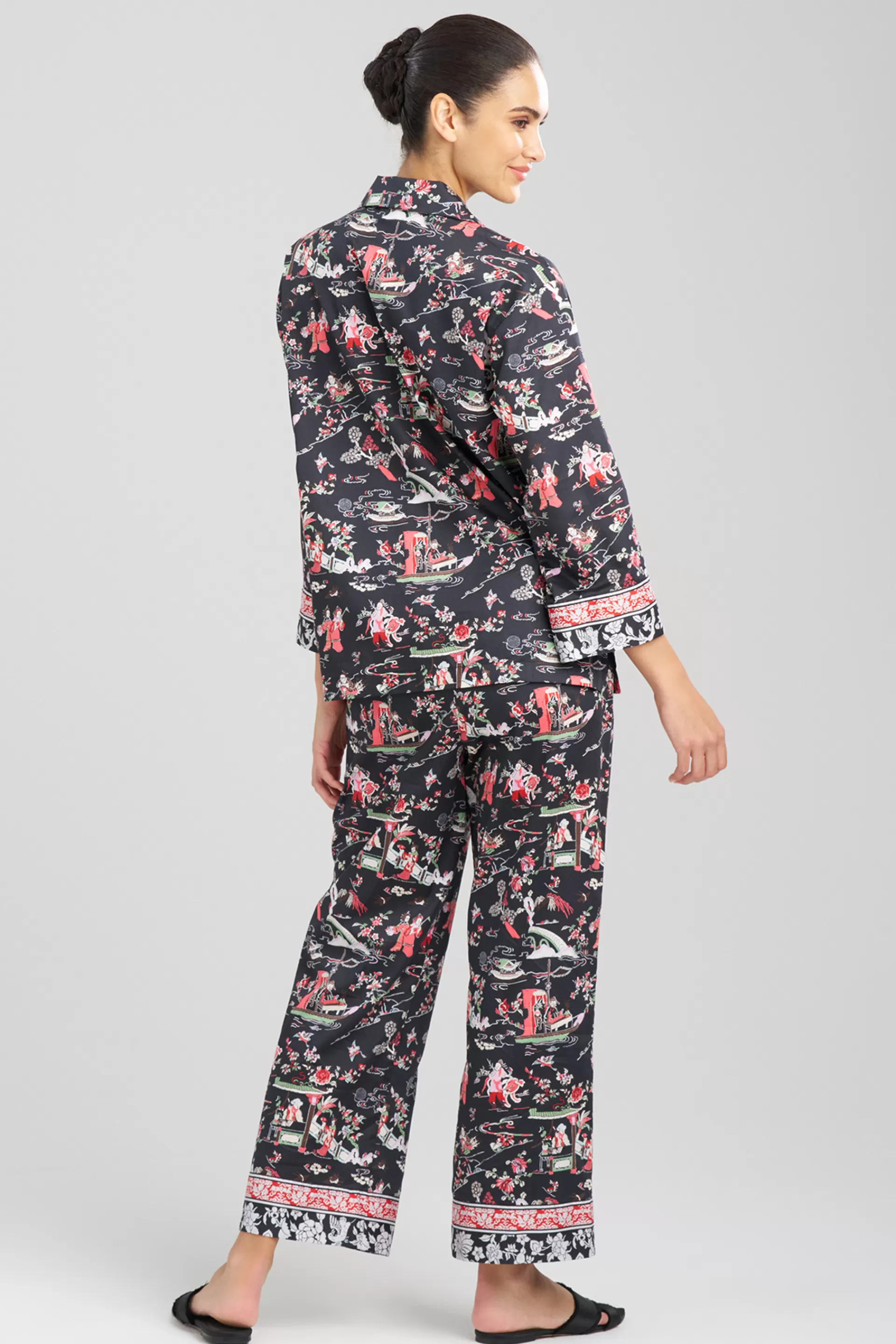 Natori Pajama Sets<Kana Cotton Sateen PJ Black Multi