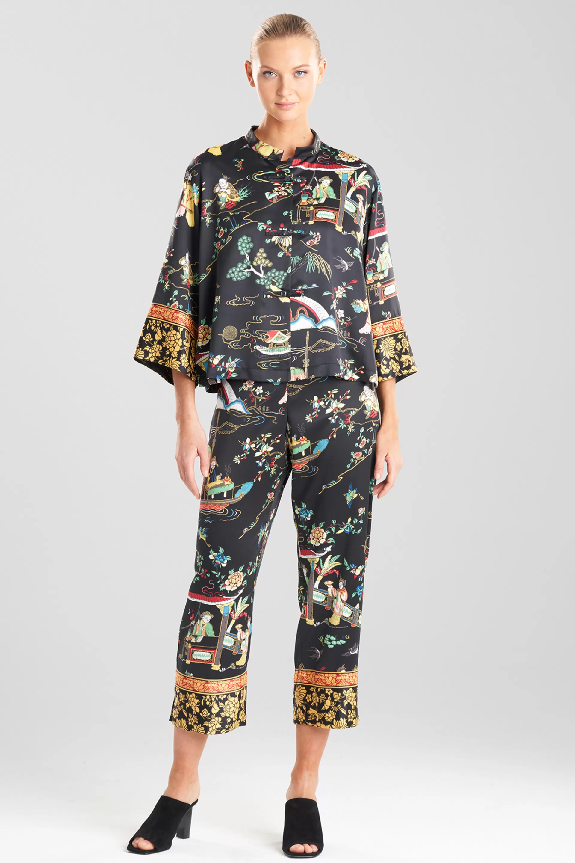 Natori Pajama Sets<Kana Mandarin PJ Black Multi