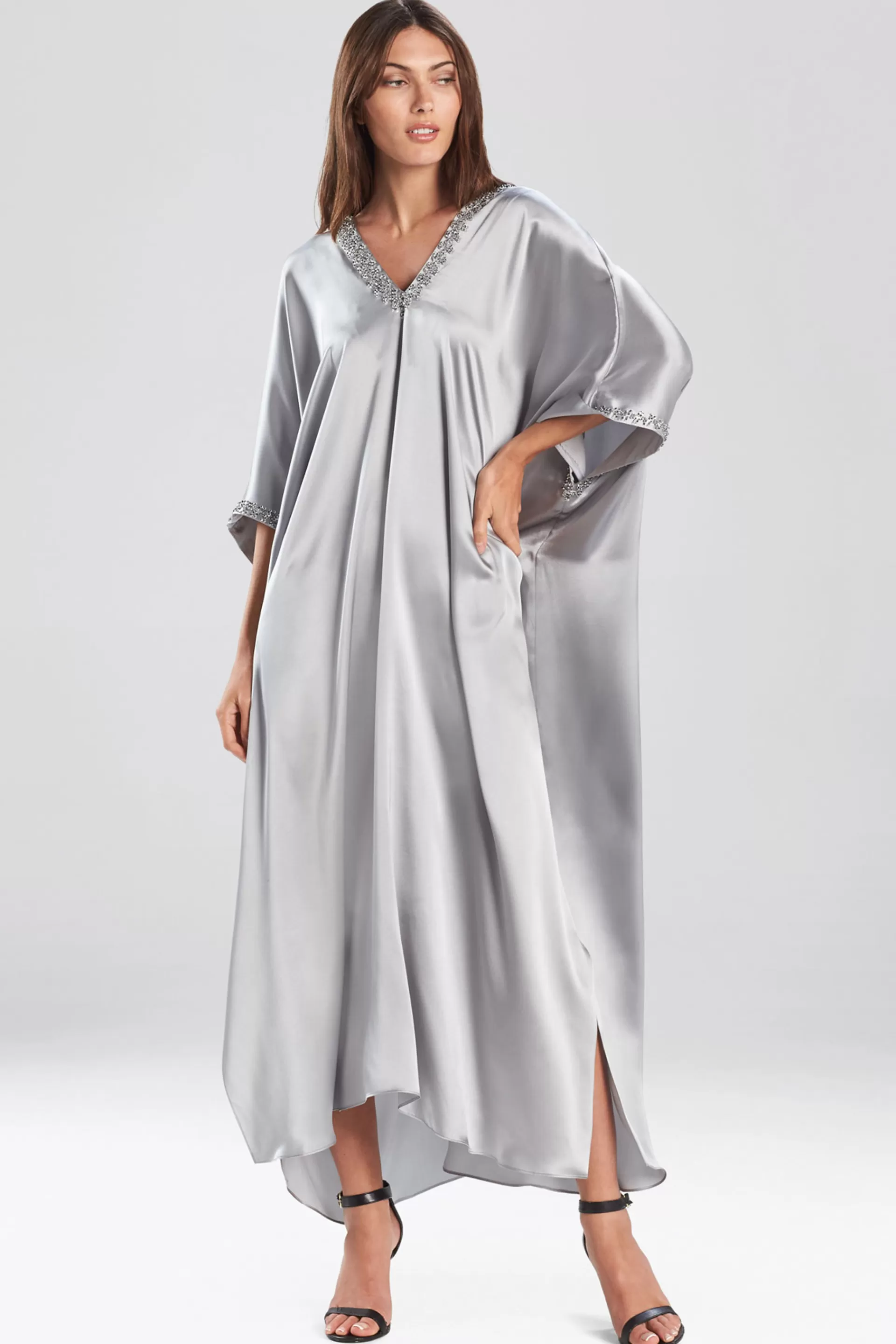 Natori Caftan Dresses<Key Essentials Embellished Cocoon Silk Caftan