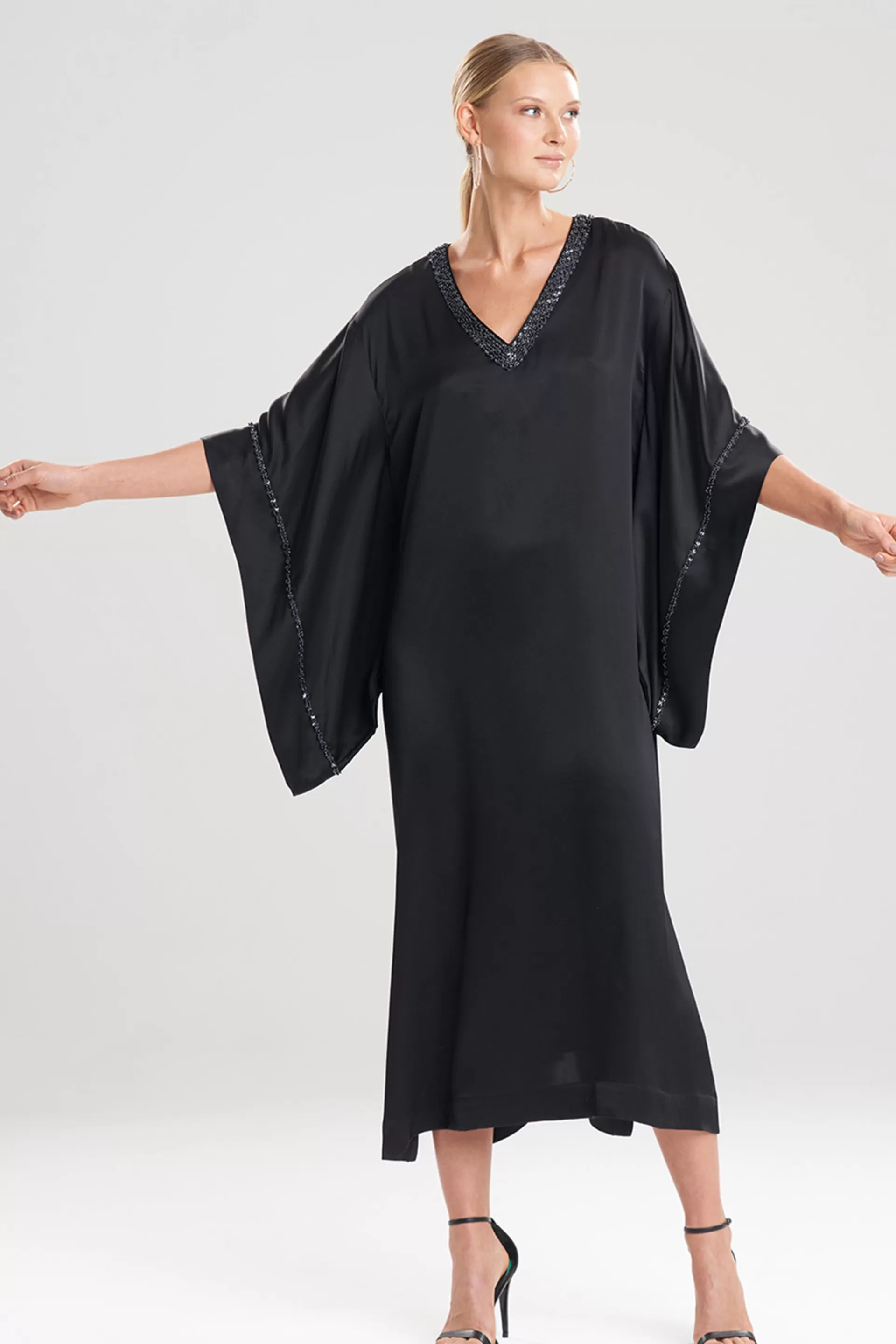 Natori Caftan Dresses<Key Essentials Embroidered Trim Caftan