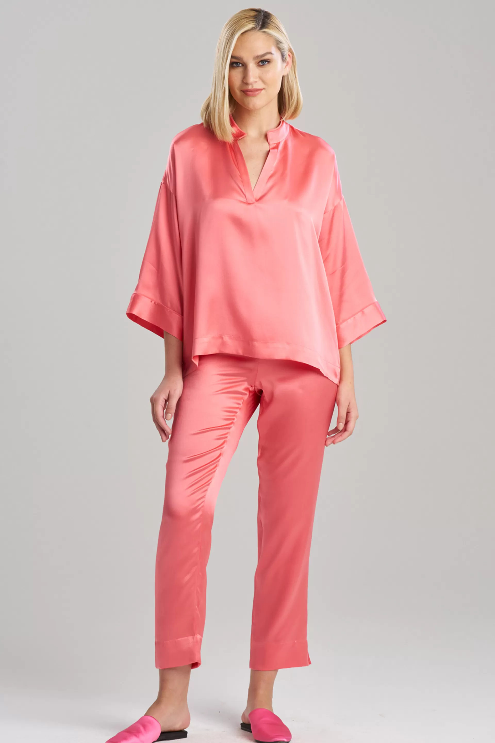 Natori Pajama Sets | Bridesmaid Pajamas & Robes<Key Essentials Mandarin Silk PJ