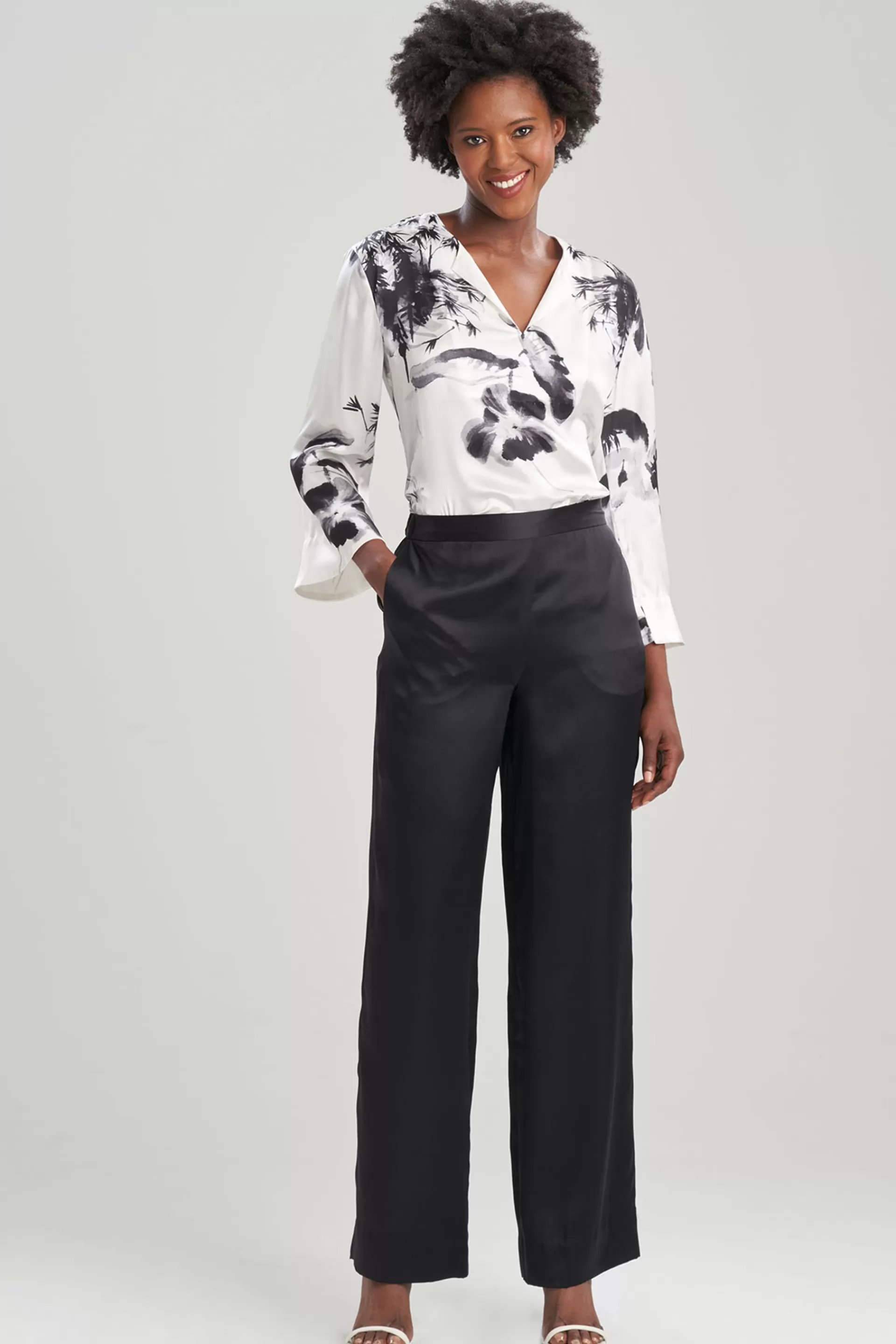 Natori Pajama Bottoms | Pants, Skirts & Shorts<Key Essentials Silk Wide Leg Pants