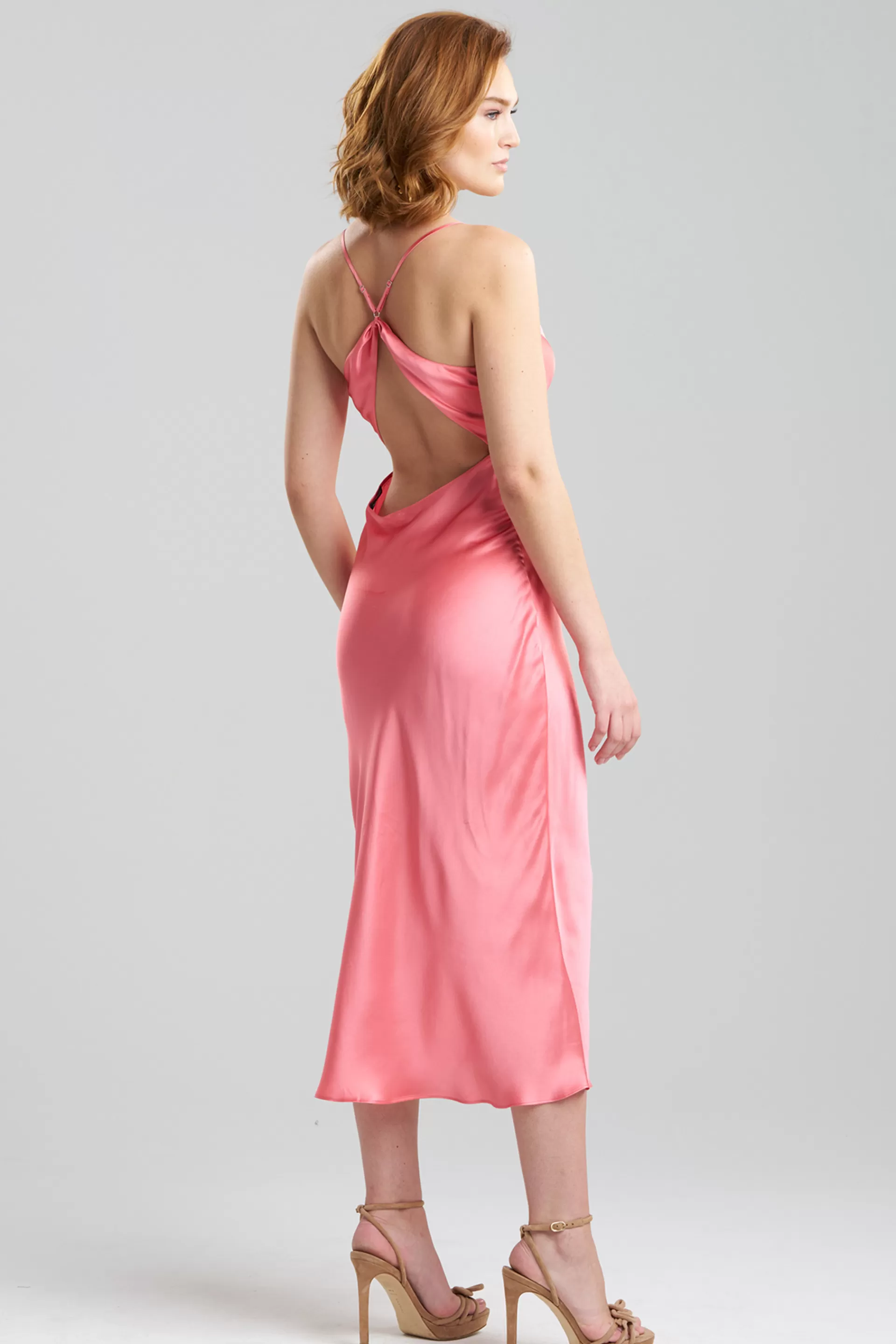 Natori Gowns<Key Essentials V-neck Silk Gown