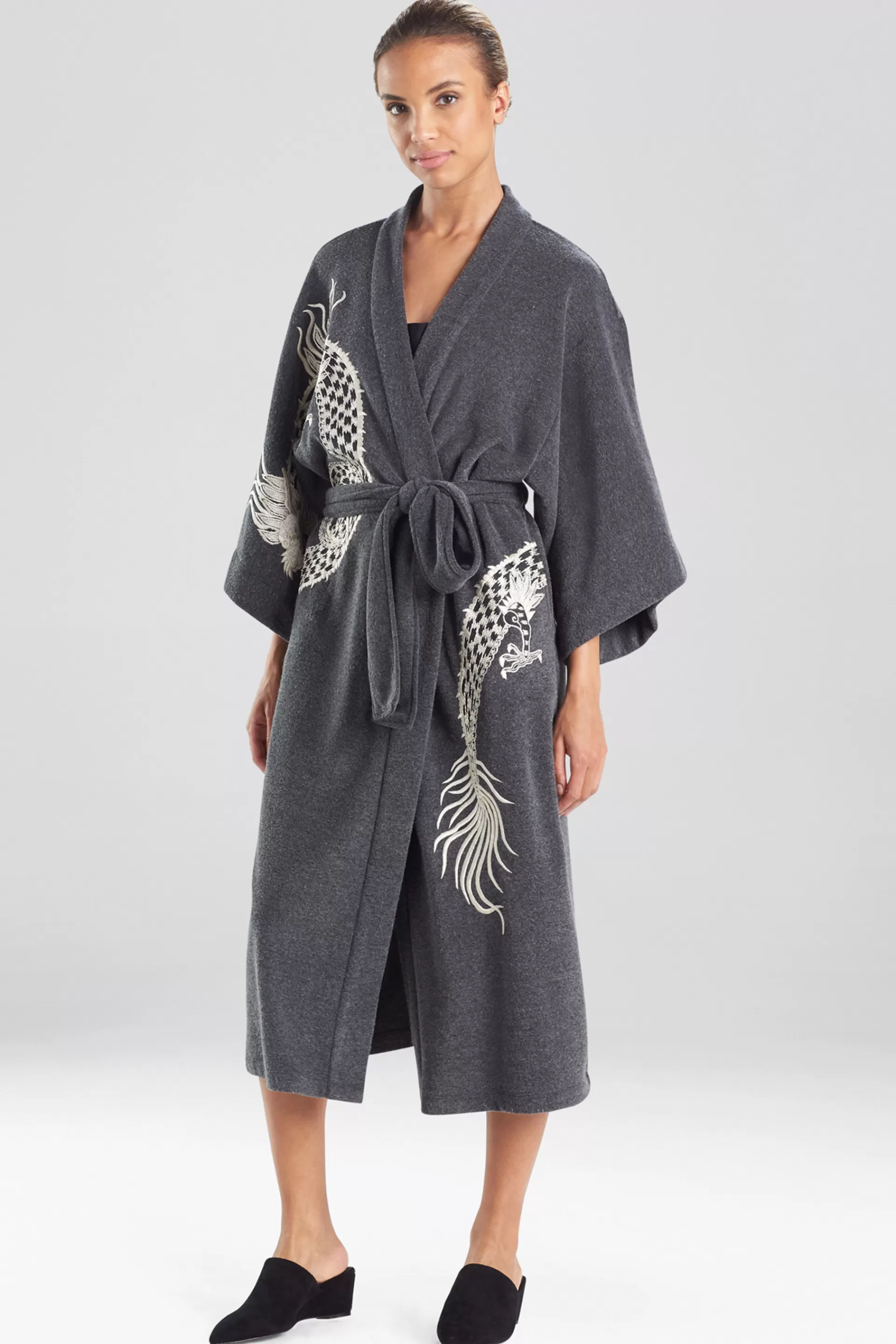 Natori Robes & Kimonos<Kham Dragon Embroidered Robe Black