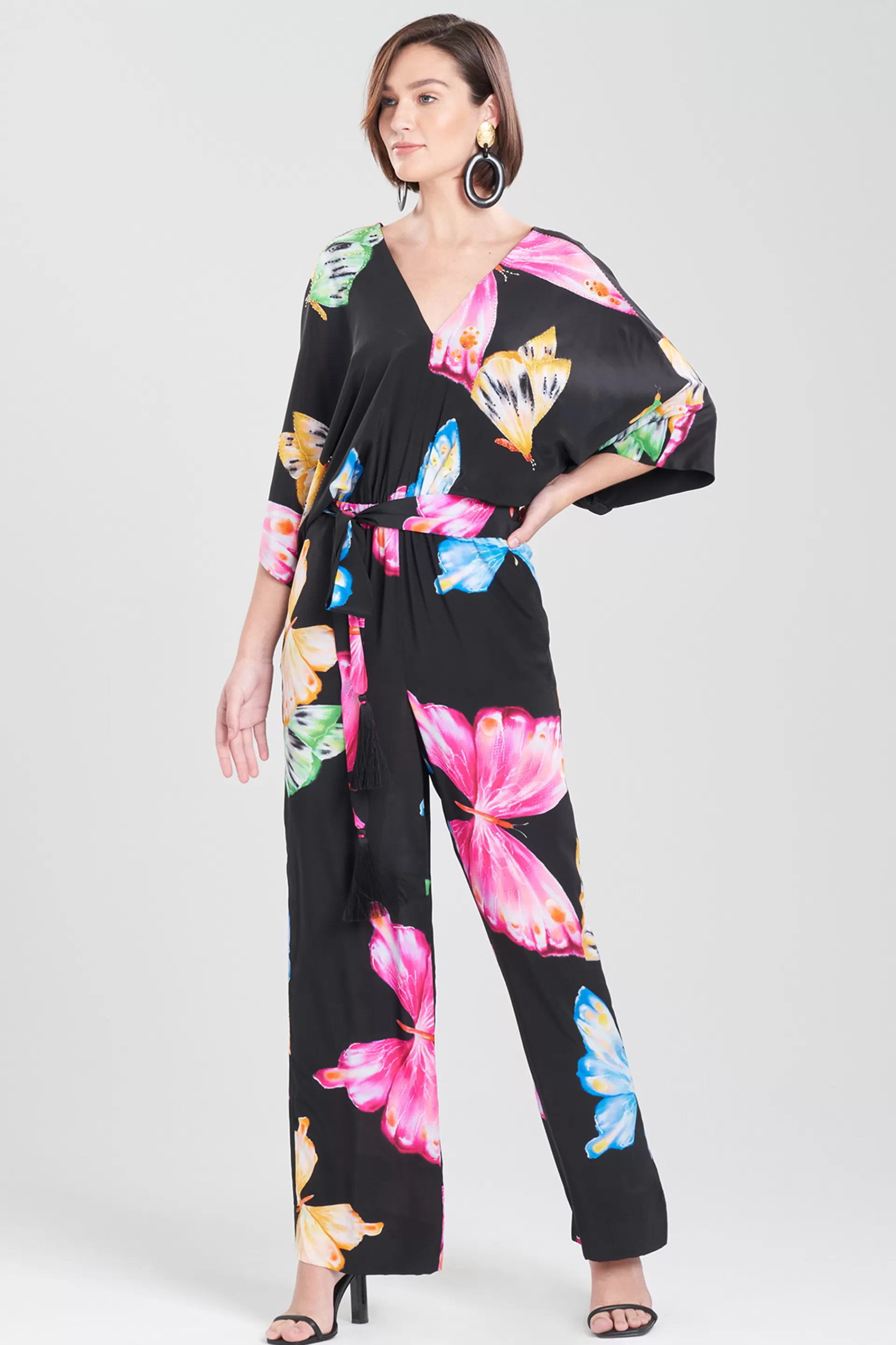 Natori Jumpsuits<Kyoko Butterfly Beaded Jumpsuit Black Multi