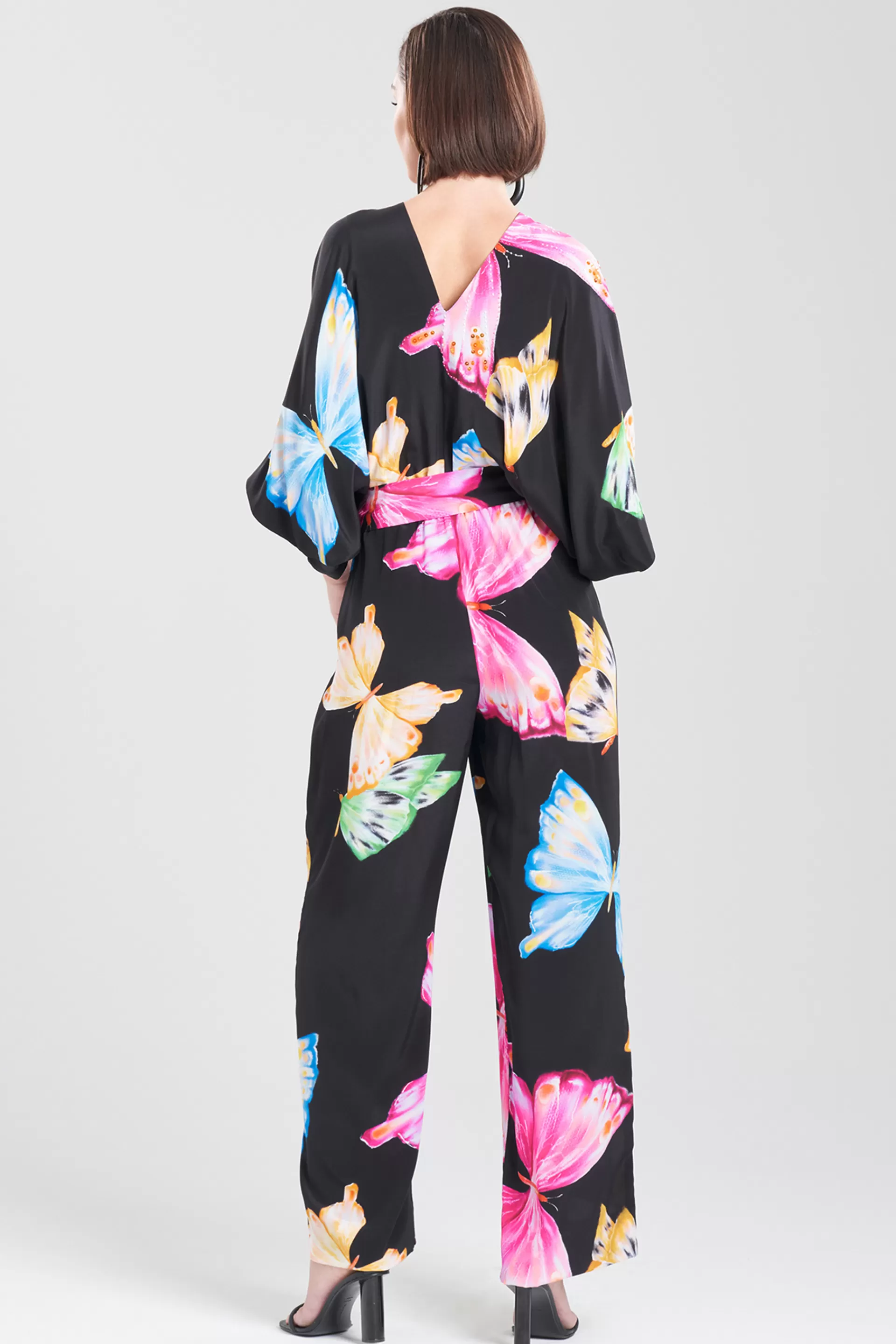 Natori Jumpsuits<Kyoko Butterfly Beaded Jumpsuit Black Multi