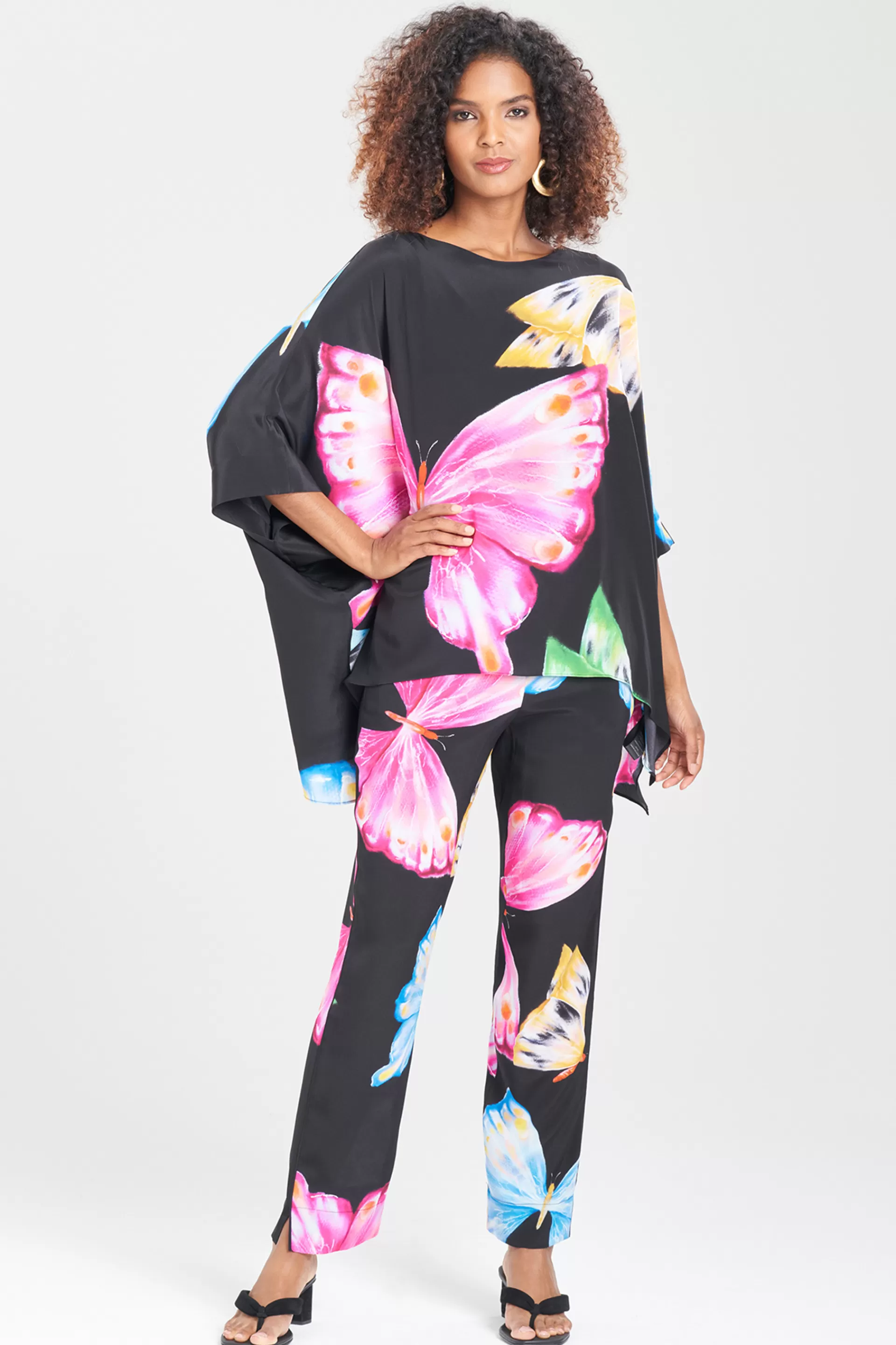 Natori Tops, Shirts & Tunics<Kyoko Butterfly Silk Top Black Multi