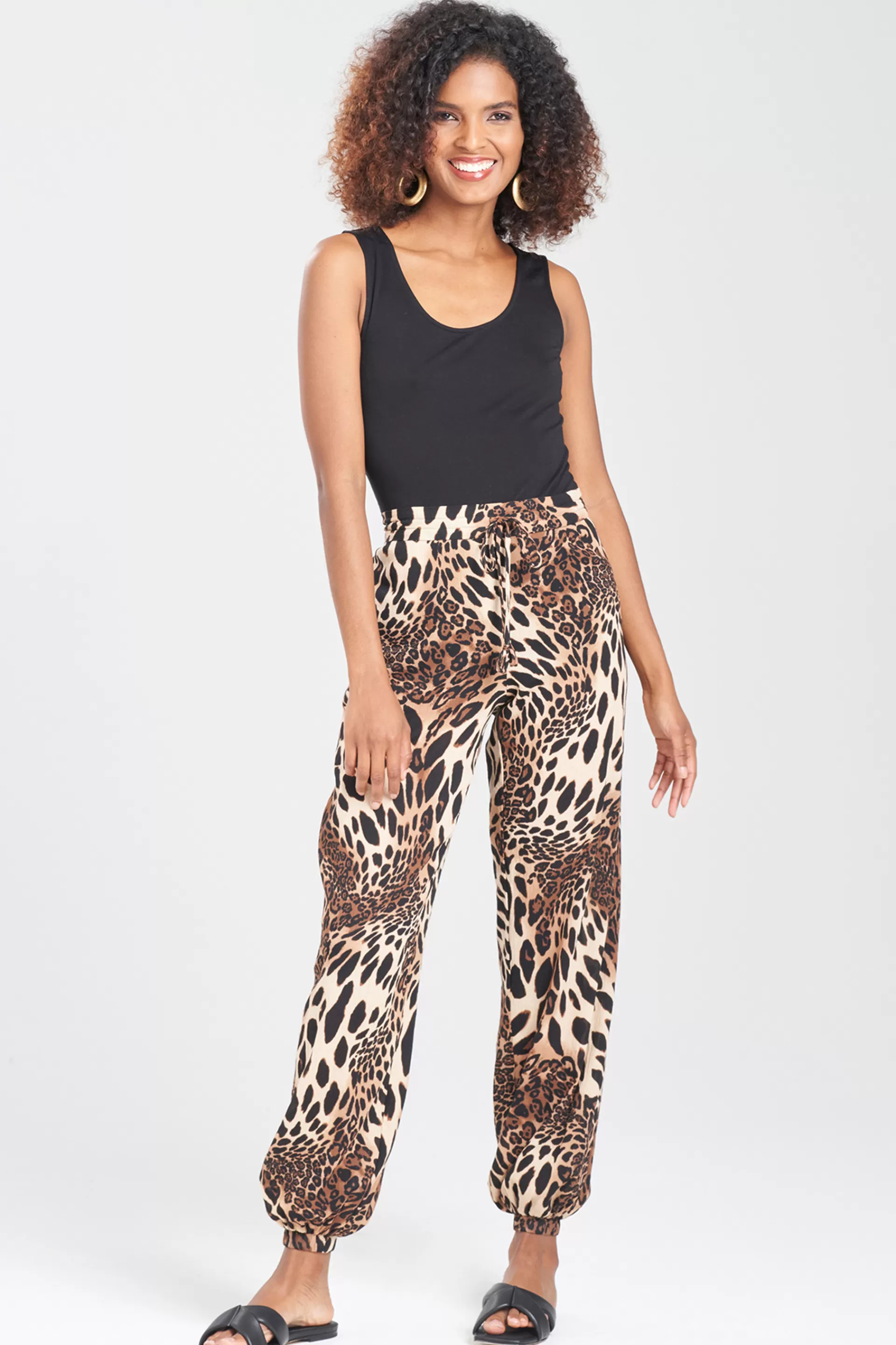 Natori Lounge Bottoms | Beach Bottoms<Leopard Cotton Gauze Pants Chestnut