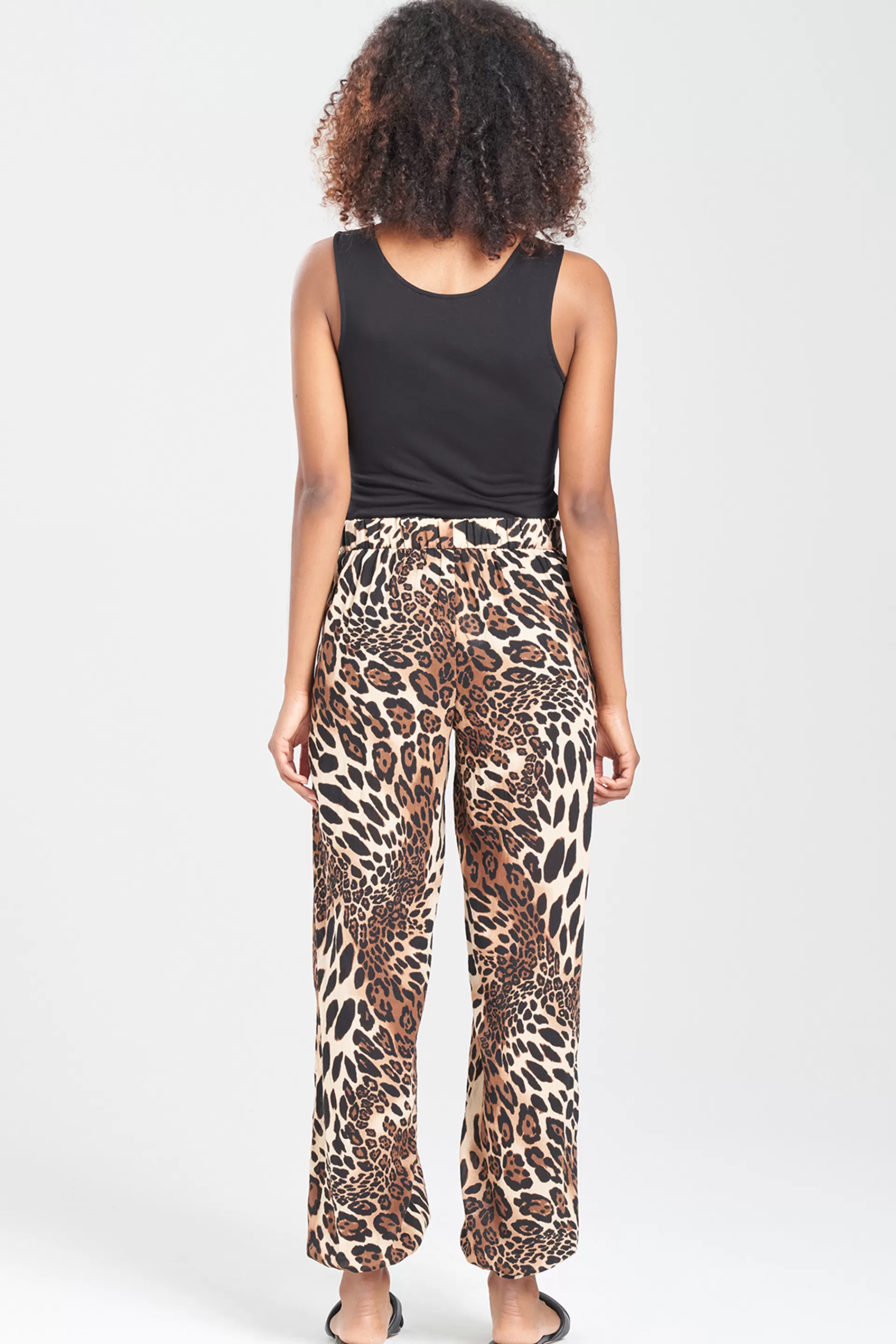 Natori Lounge Bottoms | Beach Bottoms<Leopard Cotton Gauze Pants Chestnut