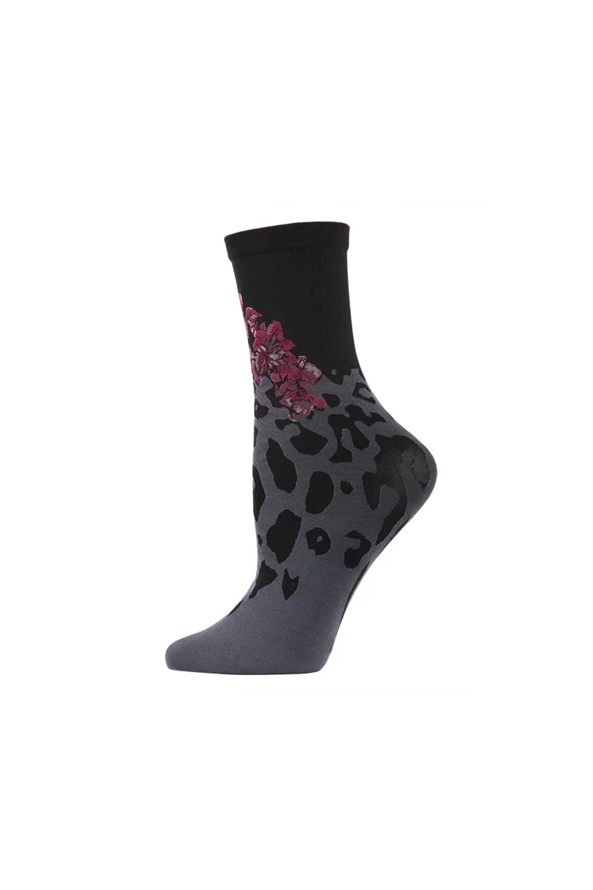 Natori Socks<Leopard Fusion Crew Socks Black