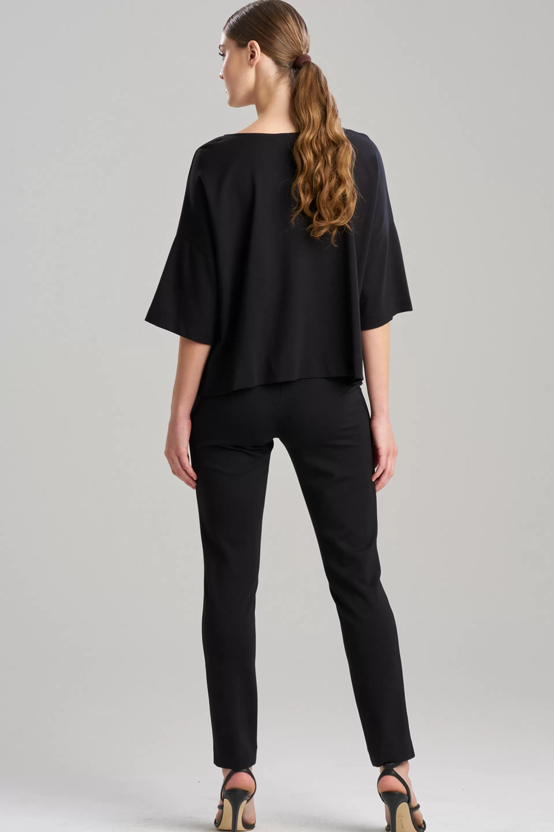 Natori Tops, Shirts & Tunics<Light Weight Ponte Embroidered Top Black