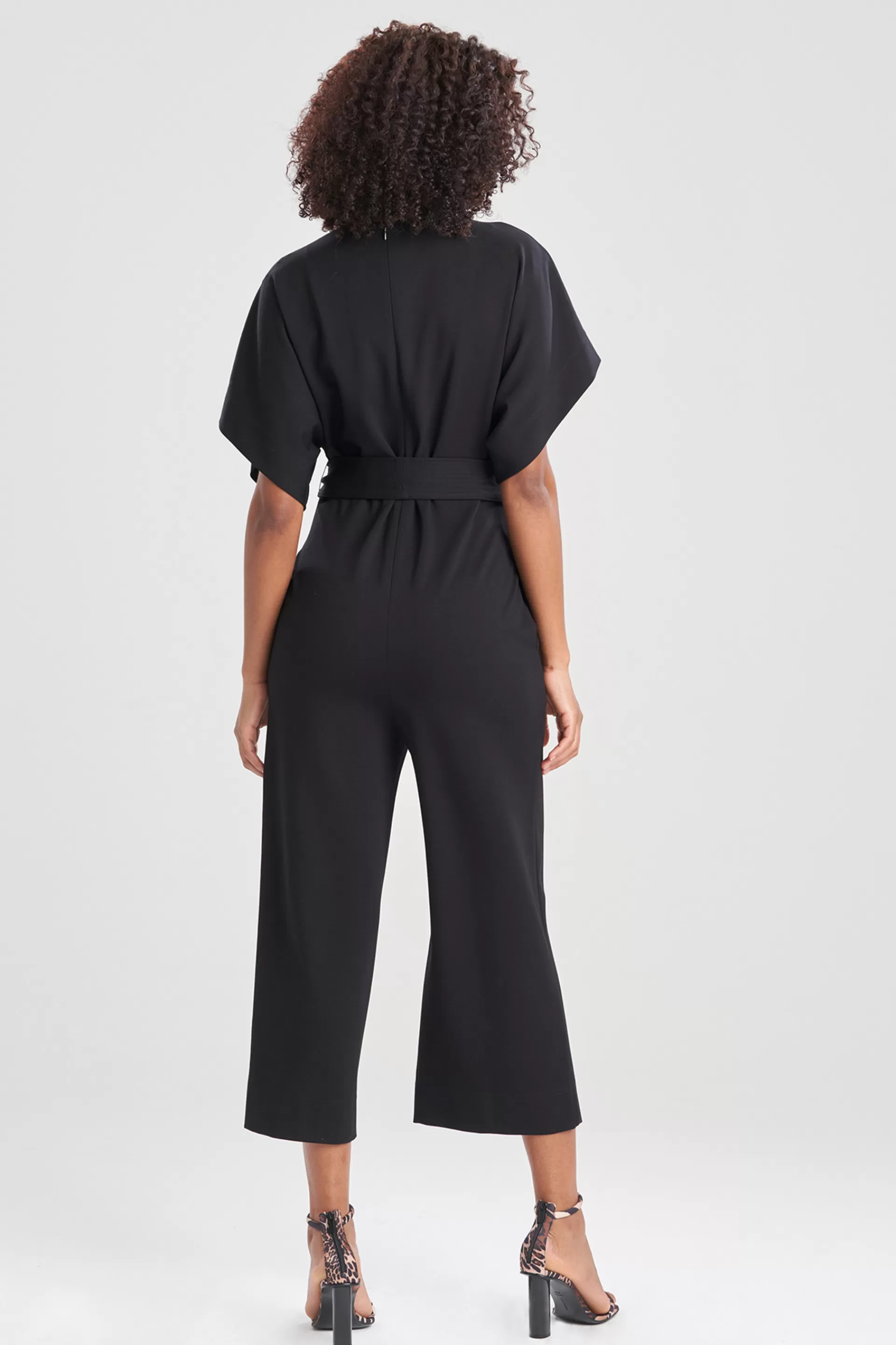 Natori Essentials | Jumpsuits<Light Weight Ponte Kimono V-Neck Jumpsuit Black