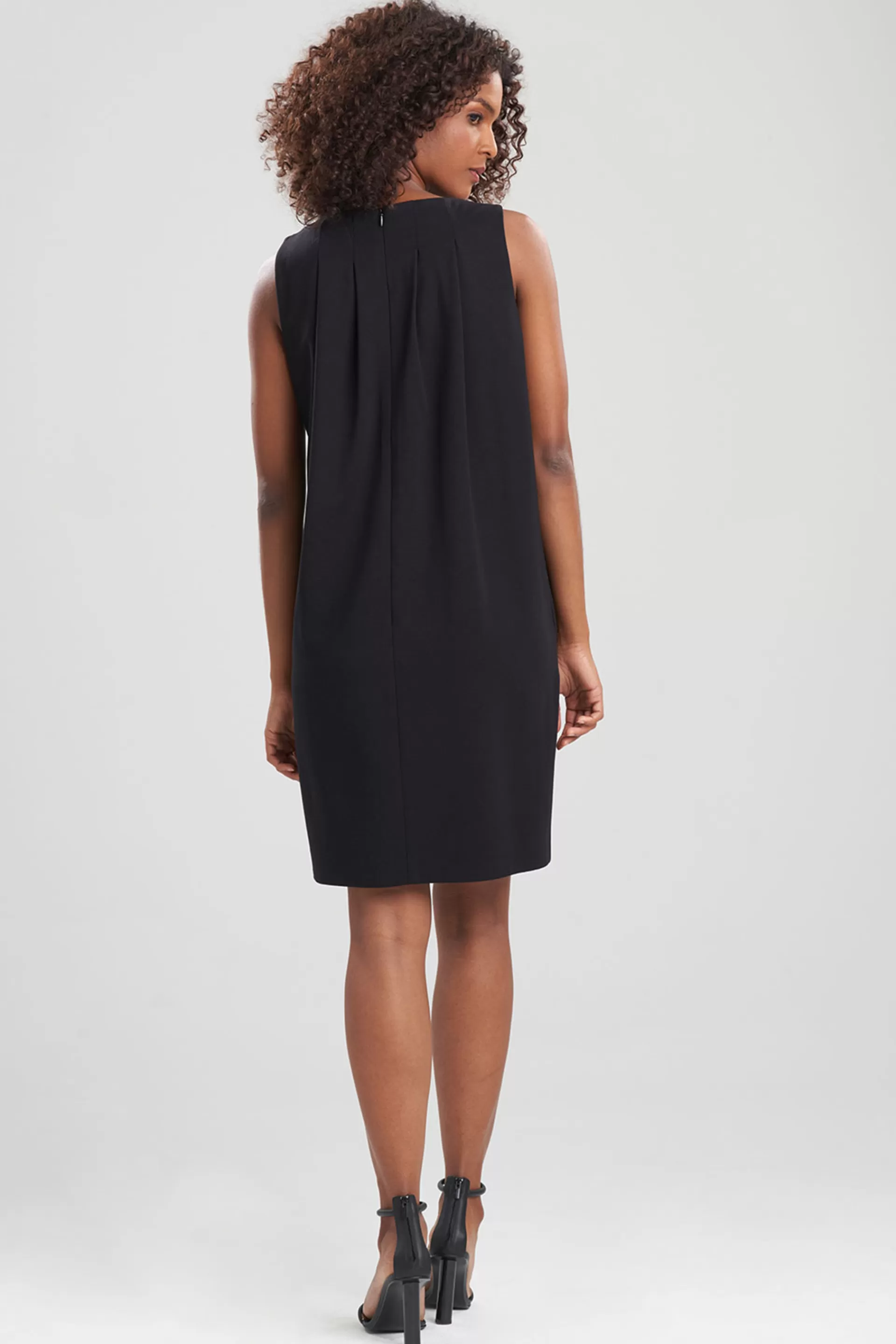 Natori Dresses | Essentials<Light Weight Ponte Pleated Shift Dress Black