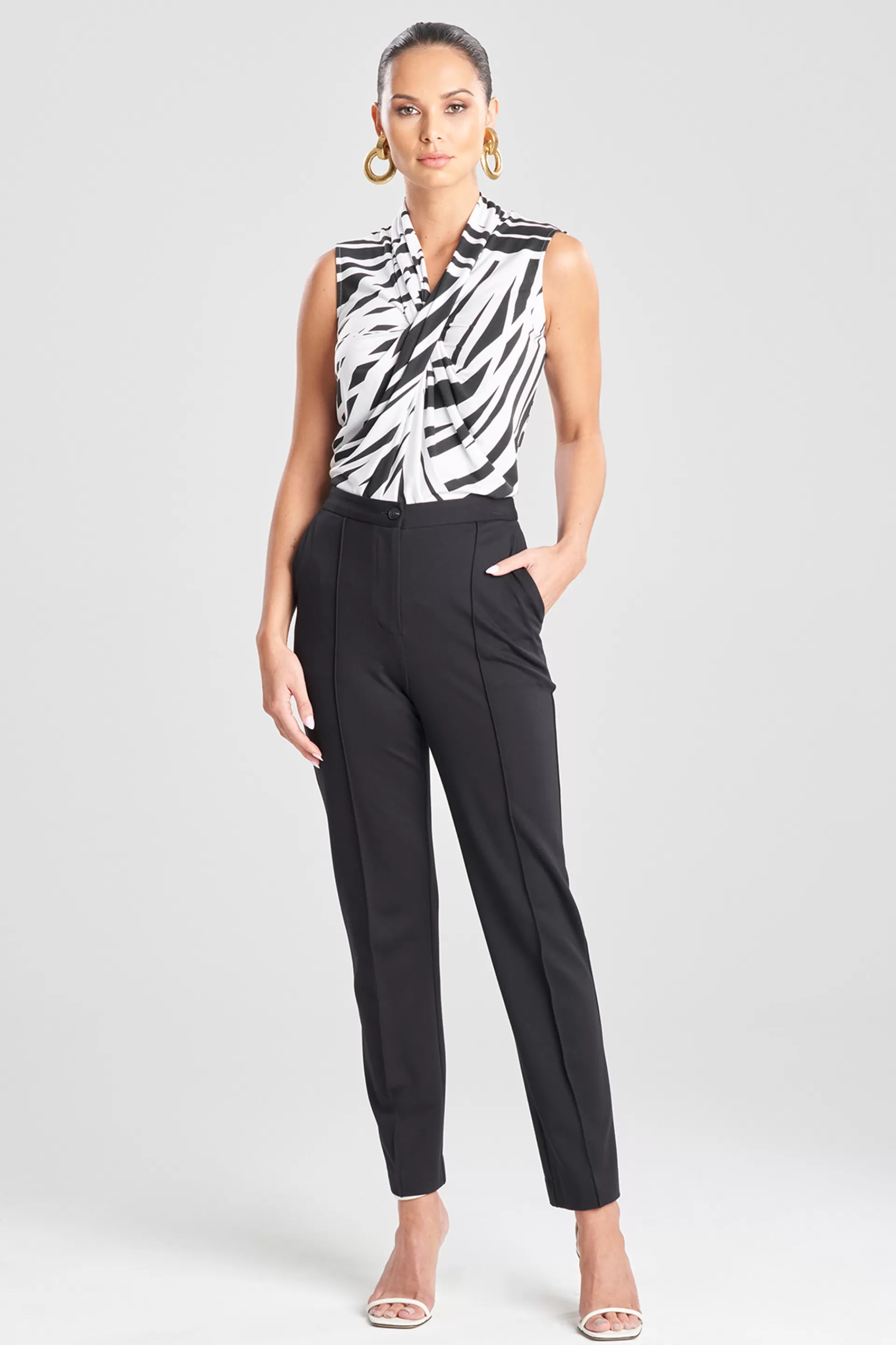 Natori Pants, Skirts & Shorts<Light Weight Ponte Tapered Pants Black