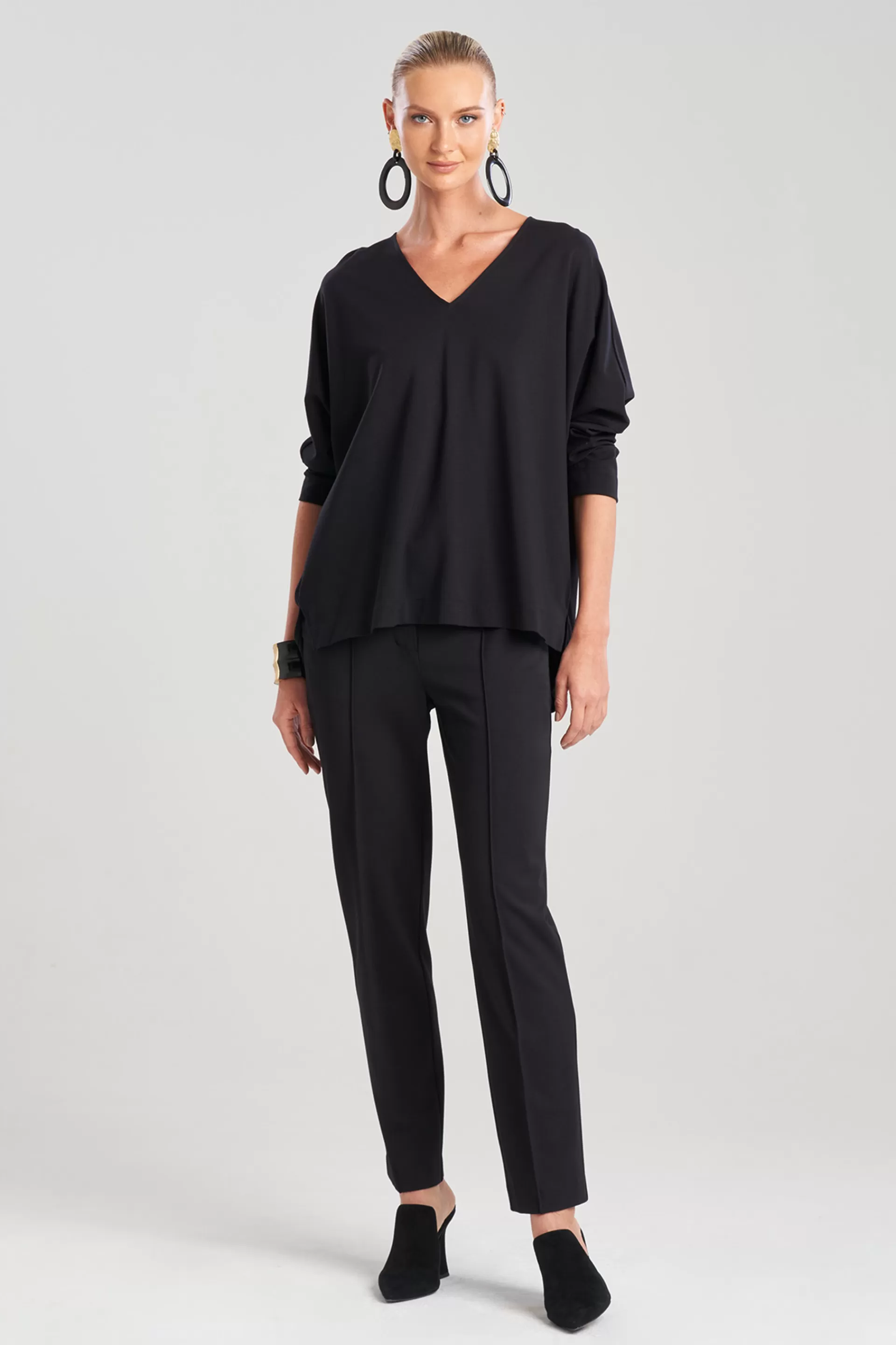 Natori Tops, Shirts & Tunics<Light Weight Ponte V-Neck Tunic Black