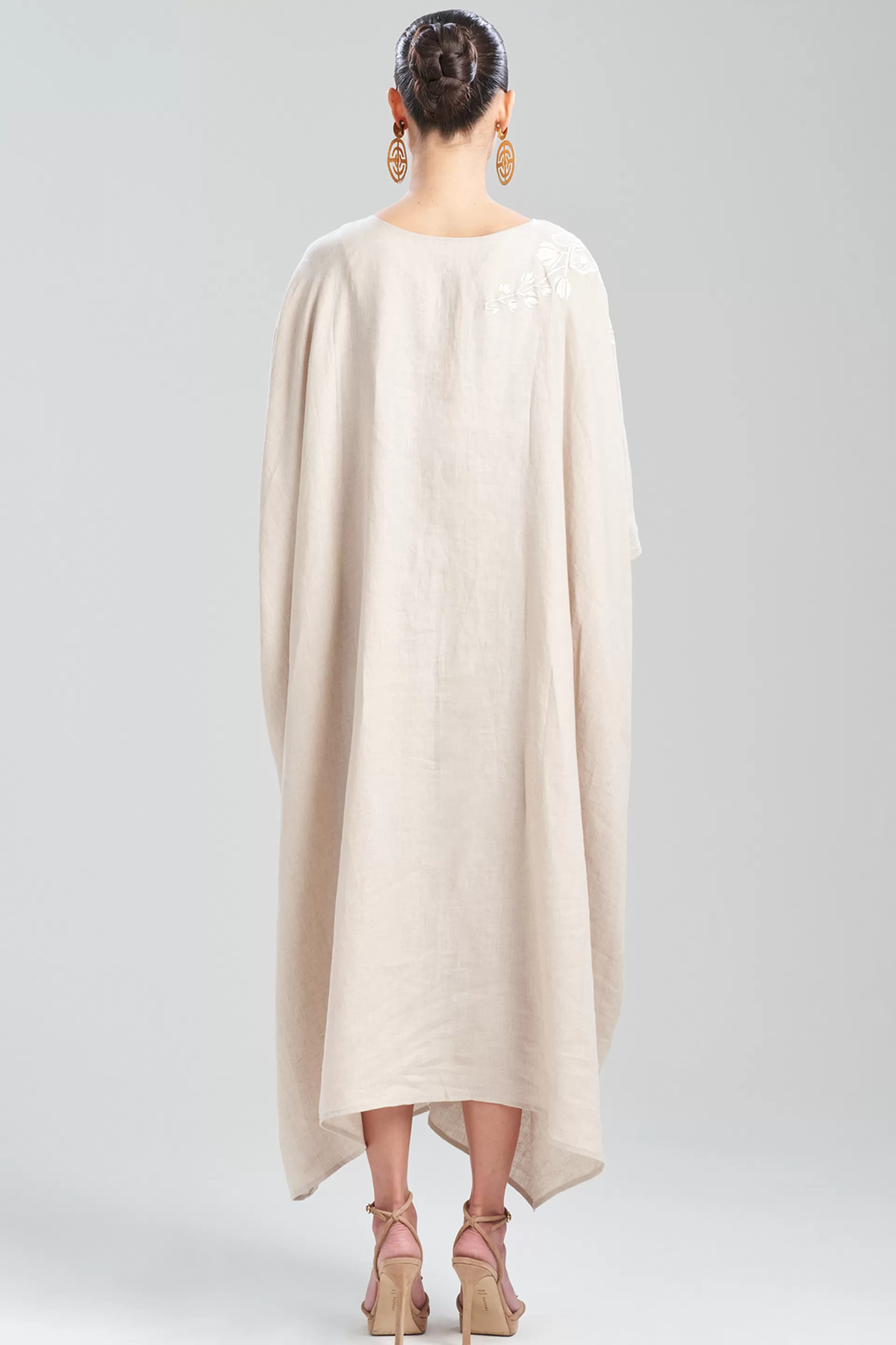 Natori Caftan Dresses<Linen Embroidered Caftan