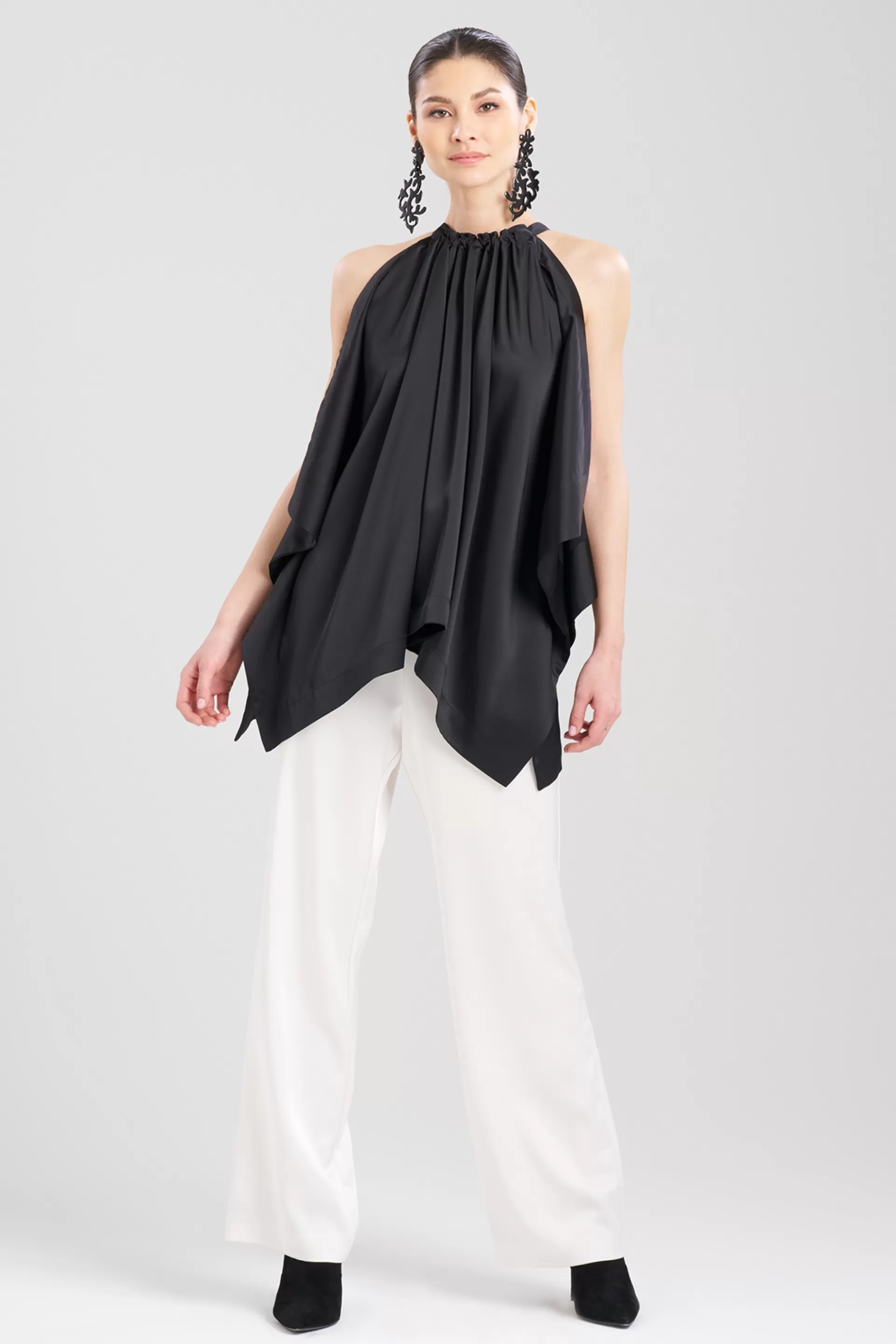 Natori Tops, Shirts & Tunics<Luxe Charmeuse Handkerchief Top Black