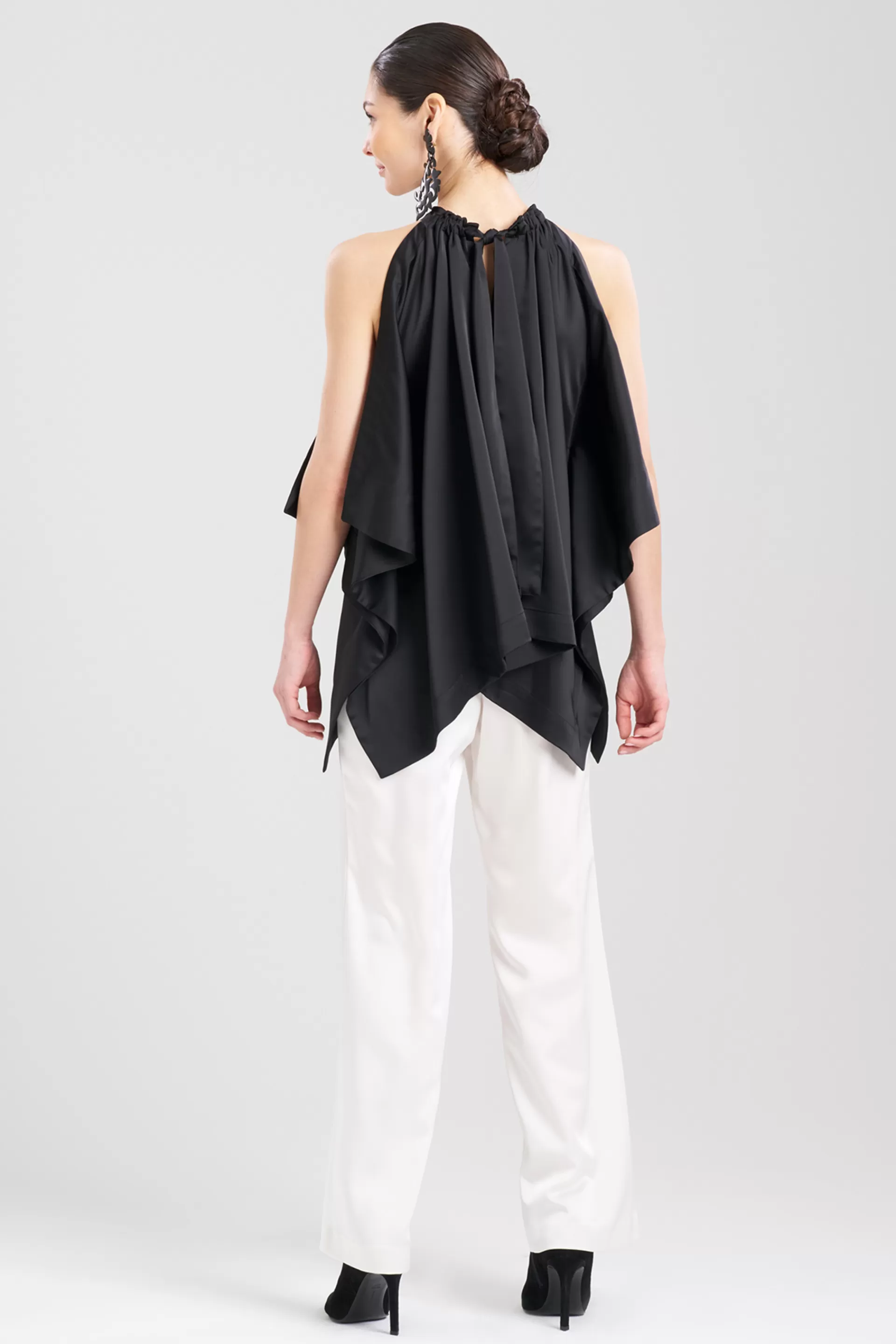 Natori Tops, Shirts & Tunics<Luxe Charmeuse Handkerchief Top Black