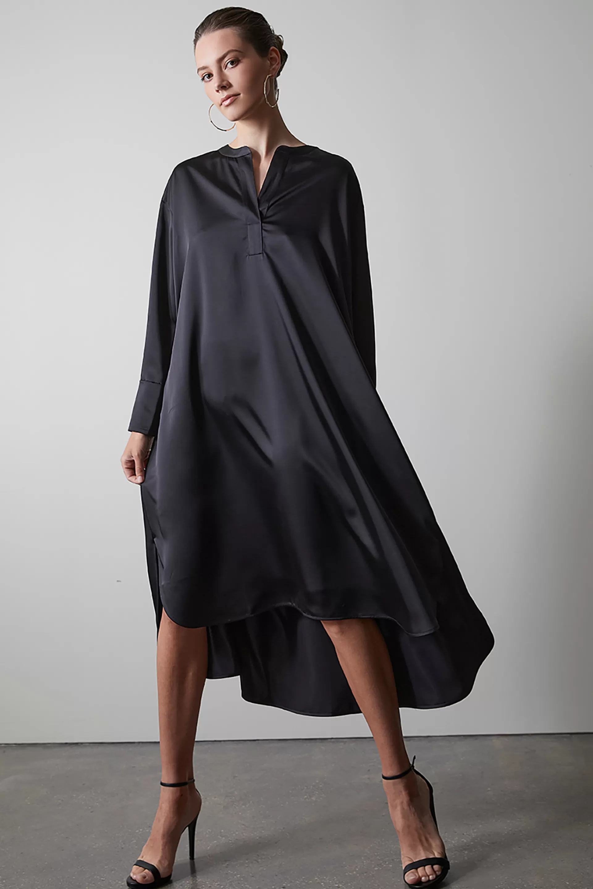 Natori Dresses | Essentials<Luxe Charmeuse Oversized Shirtdress