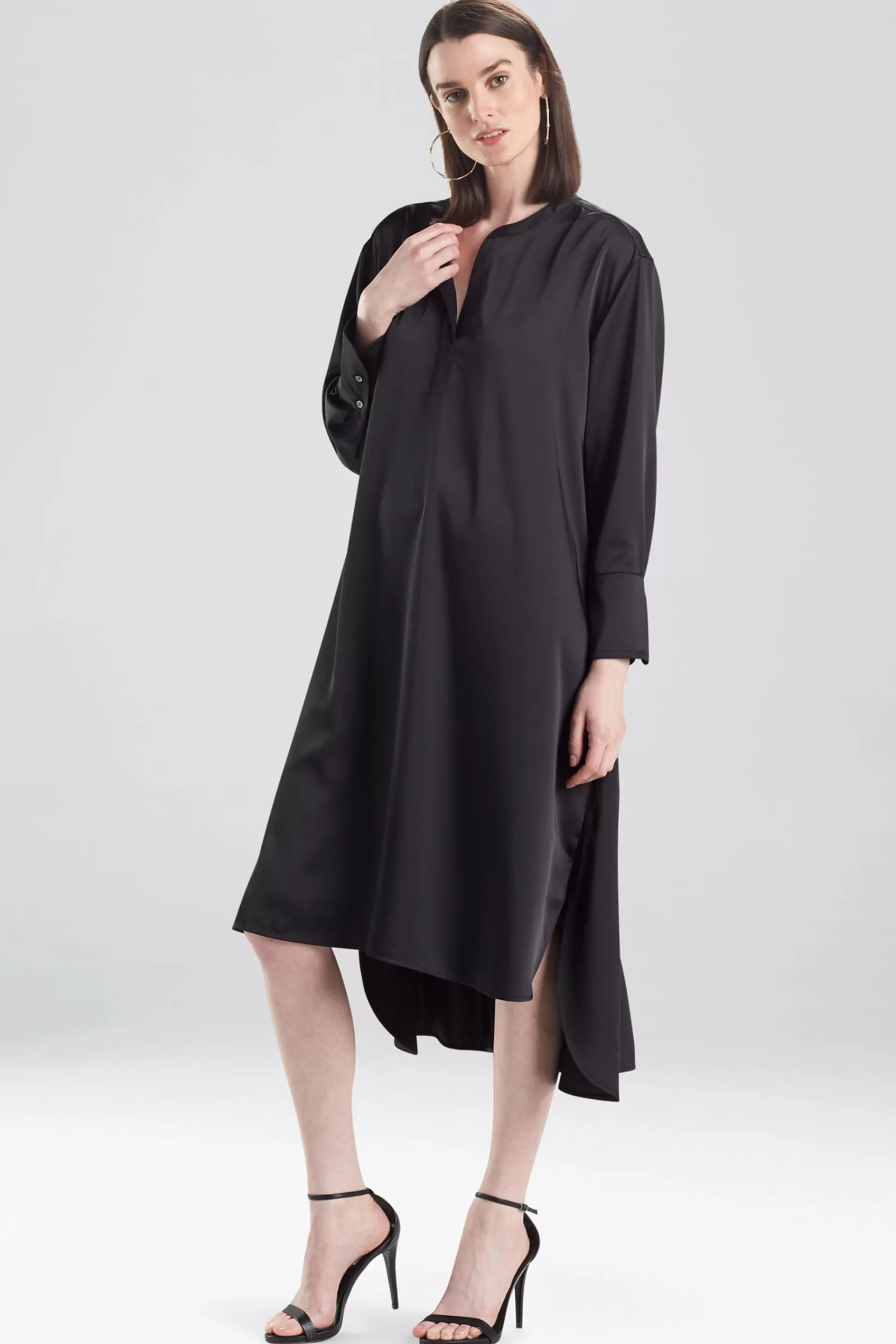 Natori Dresses | Essentials<Luxe Charmeuse Oversized Shirtdress