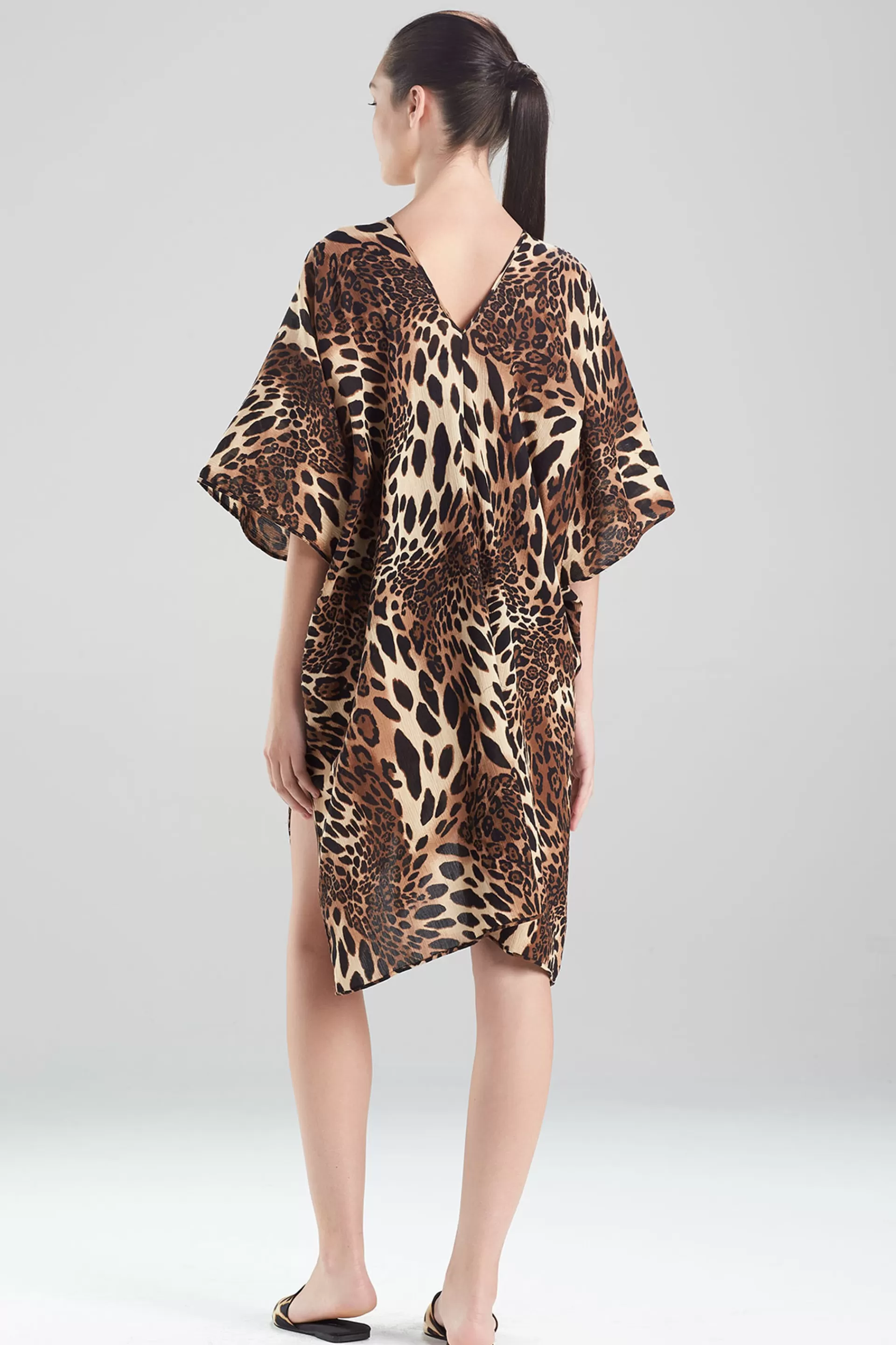 Natori Honeymoon | Caftan Dresses<Luxe Leopard Cotton Gauze Cover-Up Chestnut