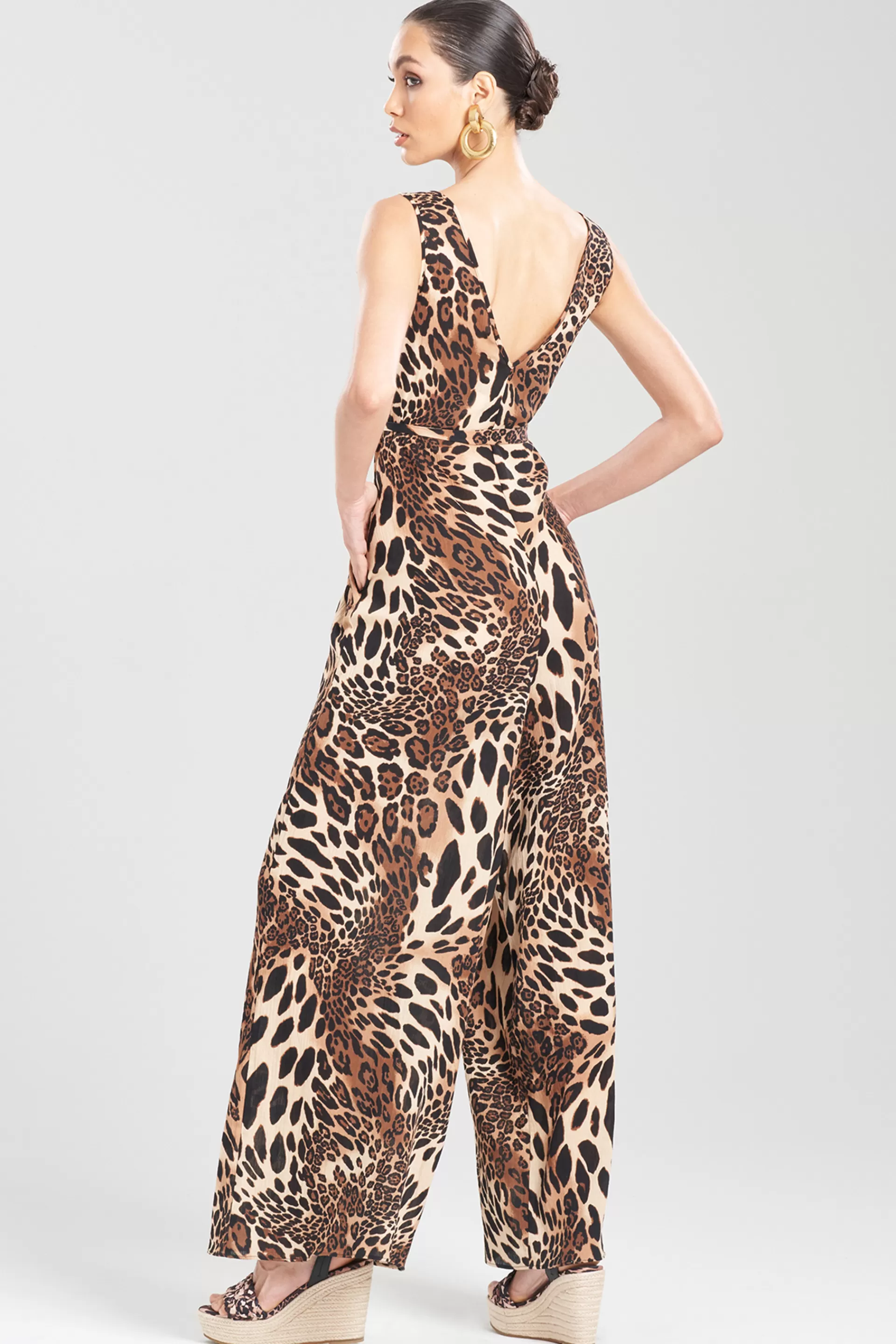 Natori Jumpsuits<Luxe Leopard Cotton Gauze Jumpsuit Chestnut