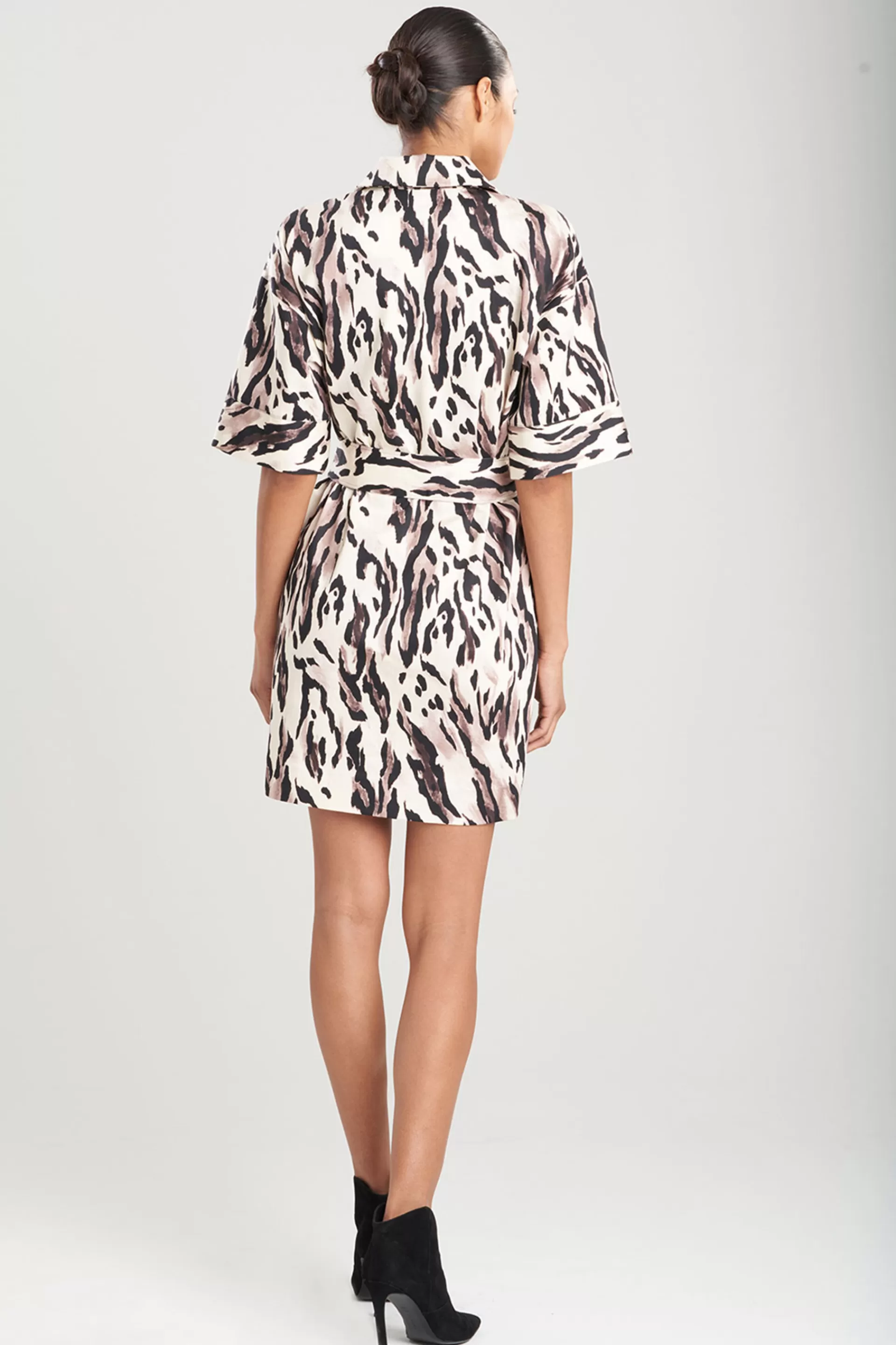 Natori Dresses<Lynx Cotton Sateen Belted Shirtdress Taupe