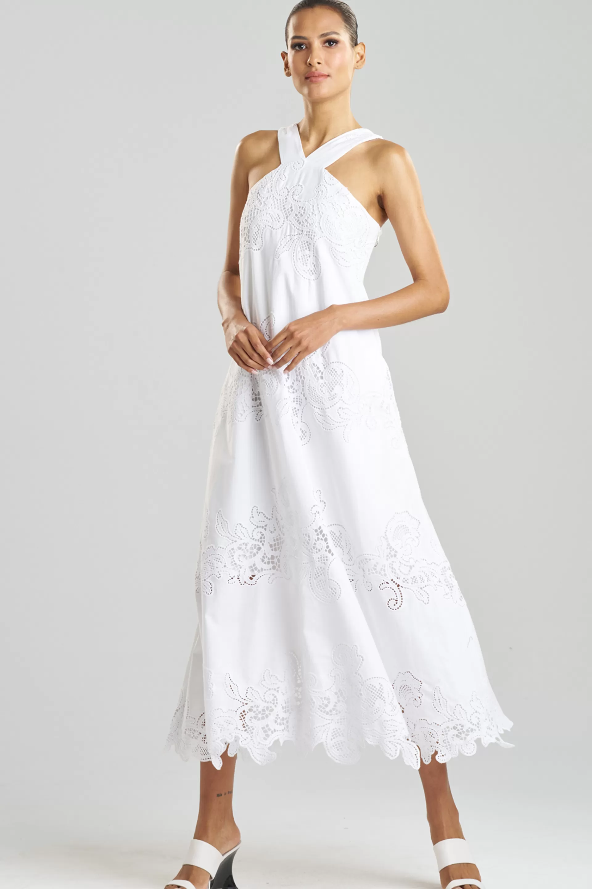 Natori Dresses | Plus Sizes<Madeira Cutwork Embroidered Halter Dress