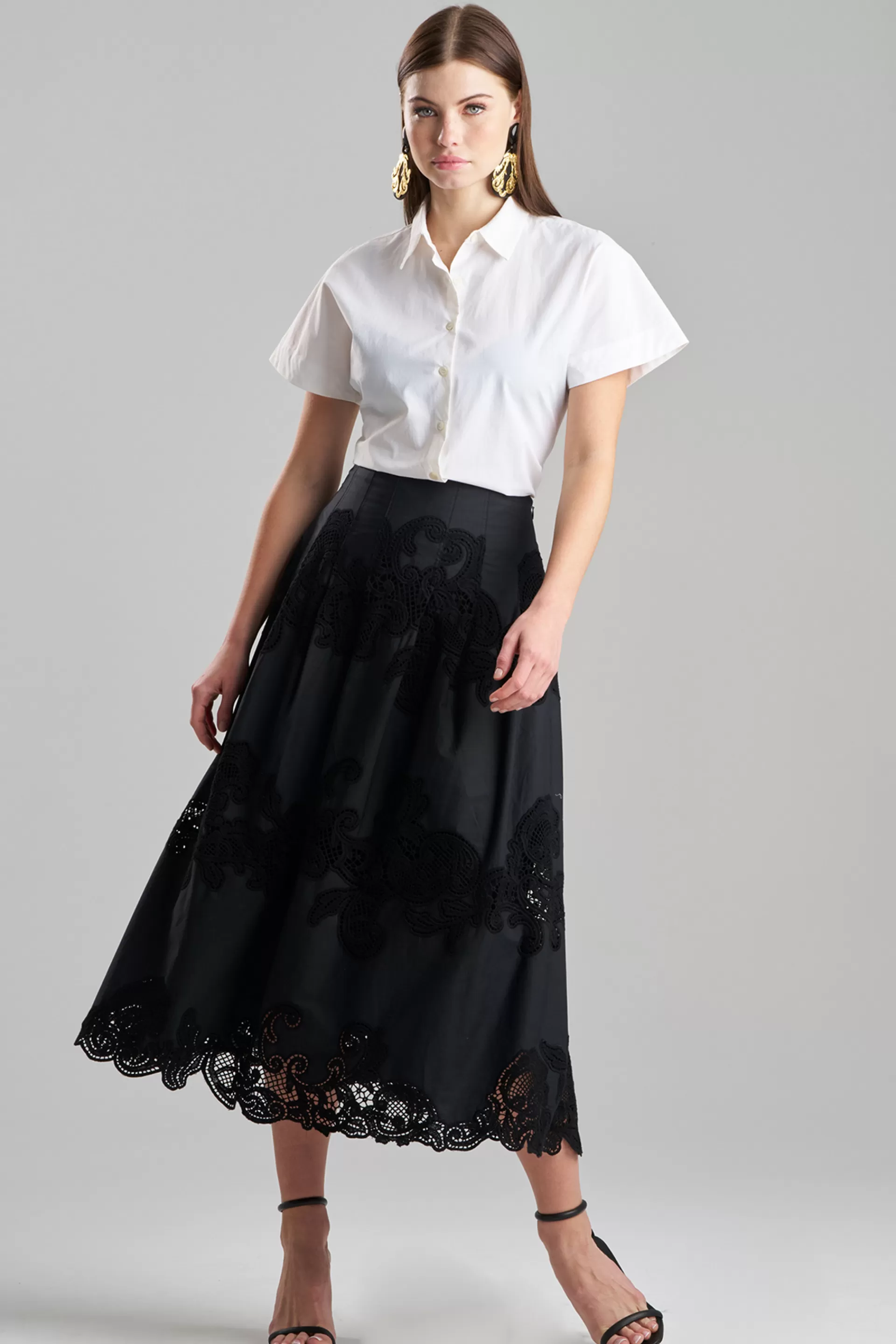 Natori Pants, Skirts & Shorts<Madeira Cutwork Embroidered Maxi Skirt Black