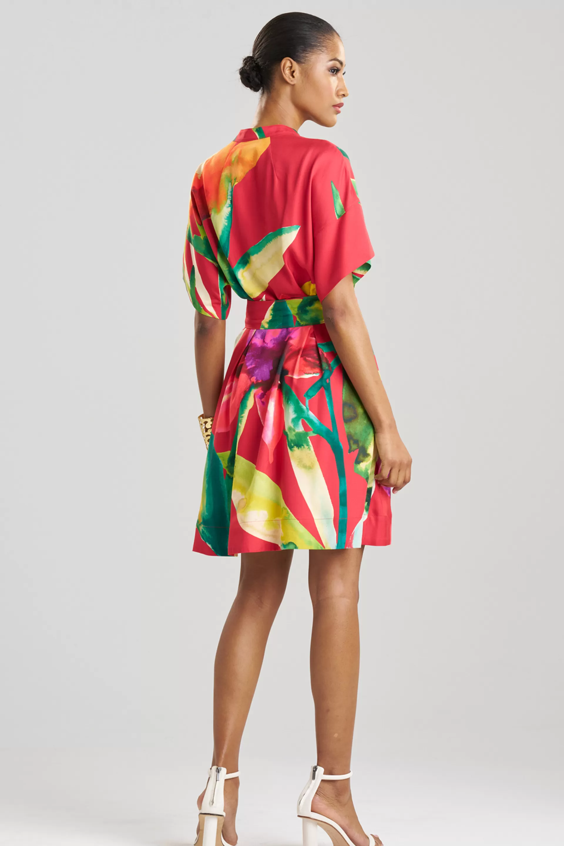 Natori Dresses<Mallorca Printed Cotton Silk Dress Red Multi