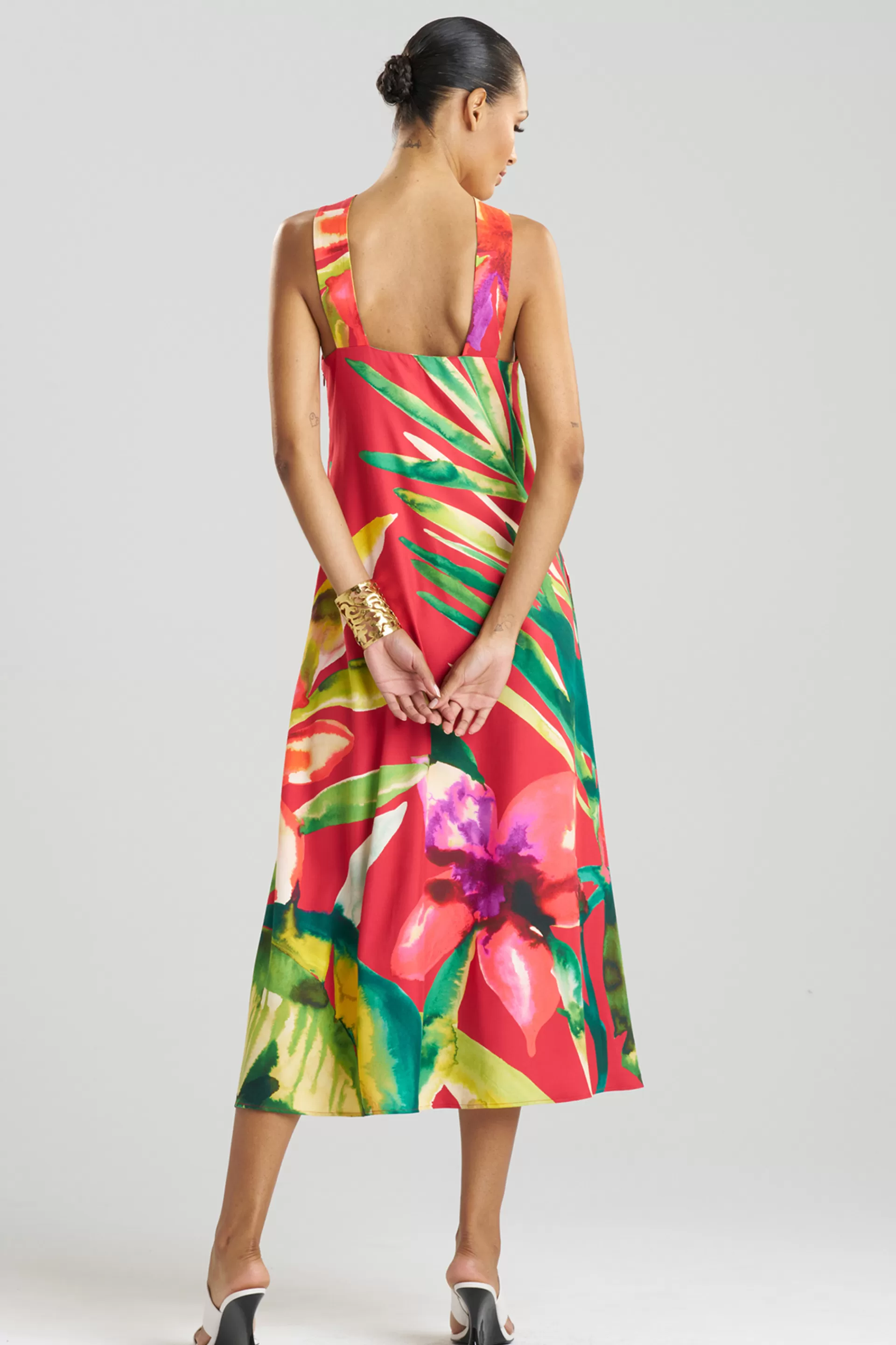 Natori Dresses | Plus Sizes<Mallorca Printed Cotton Silk Halter Dress Red Multi